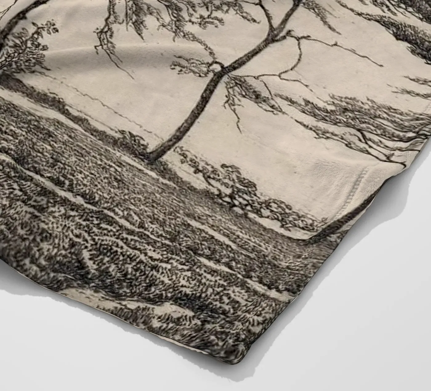 Dennenboomlandschap fleecedeken van Apolo Prints