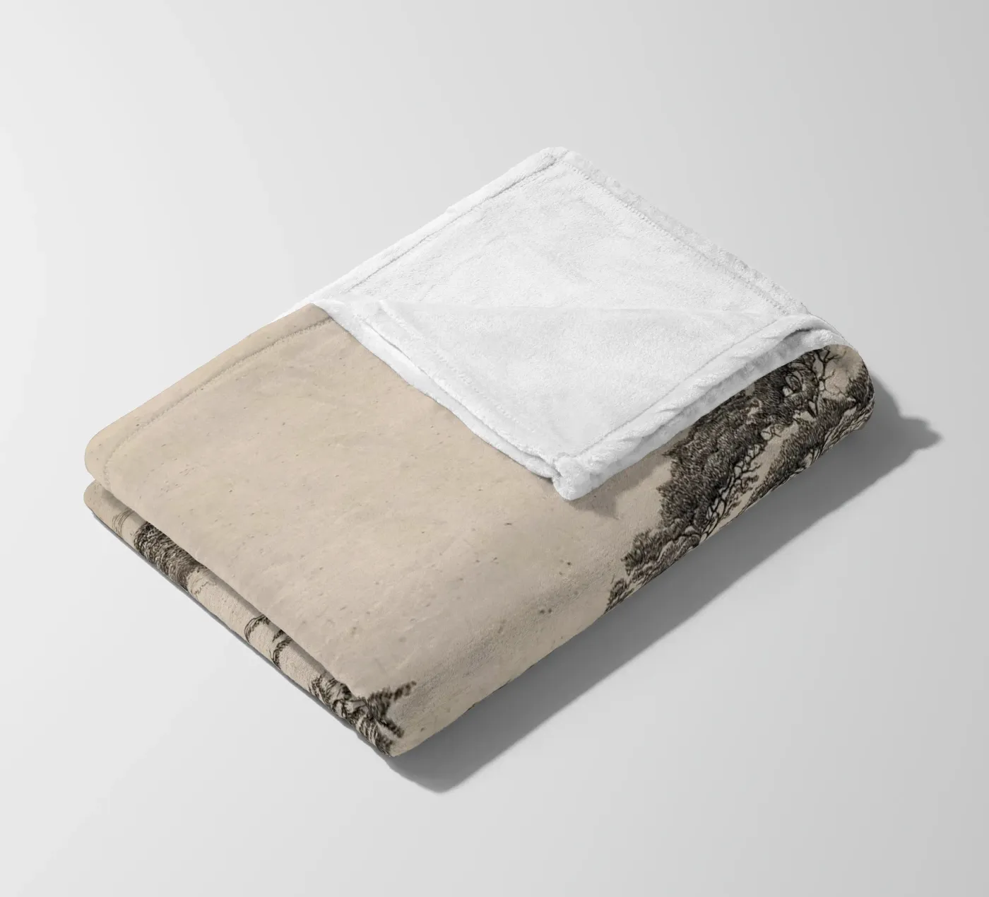 Dennenboomlandschap fleecedeken van Apolo Prints