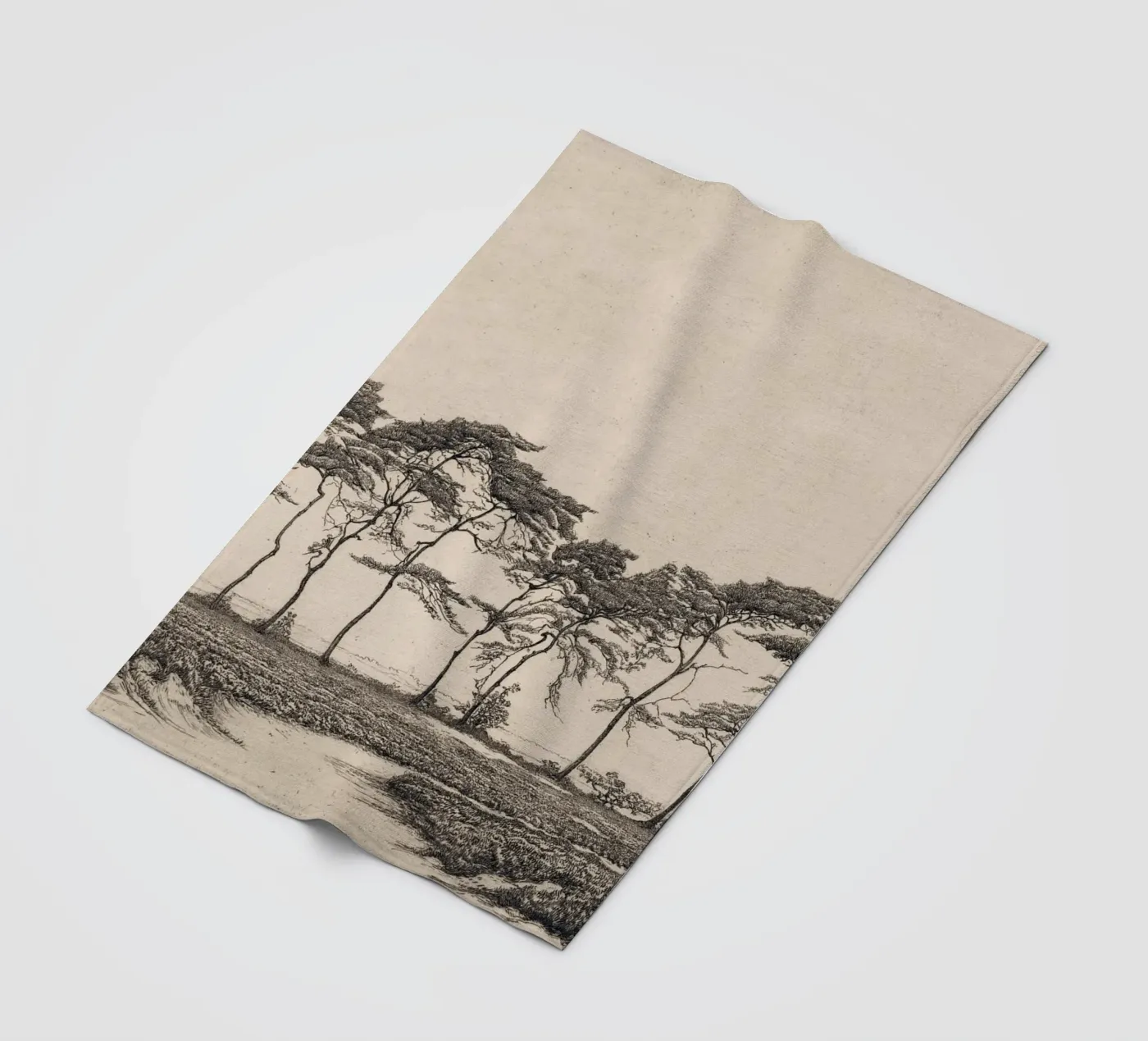 Dennenboomlandschap fleecedeken van Apolo Prints