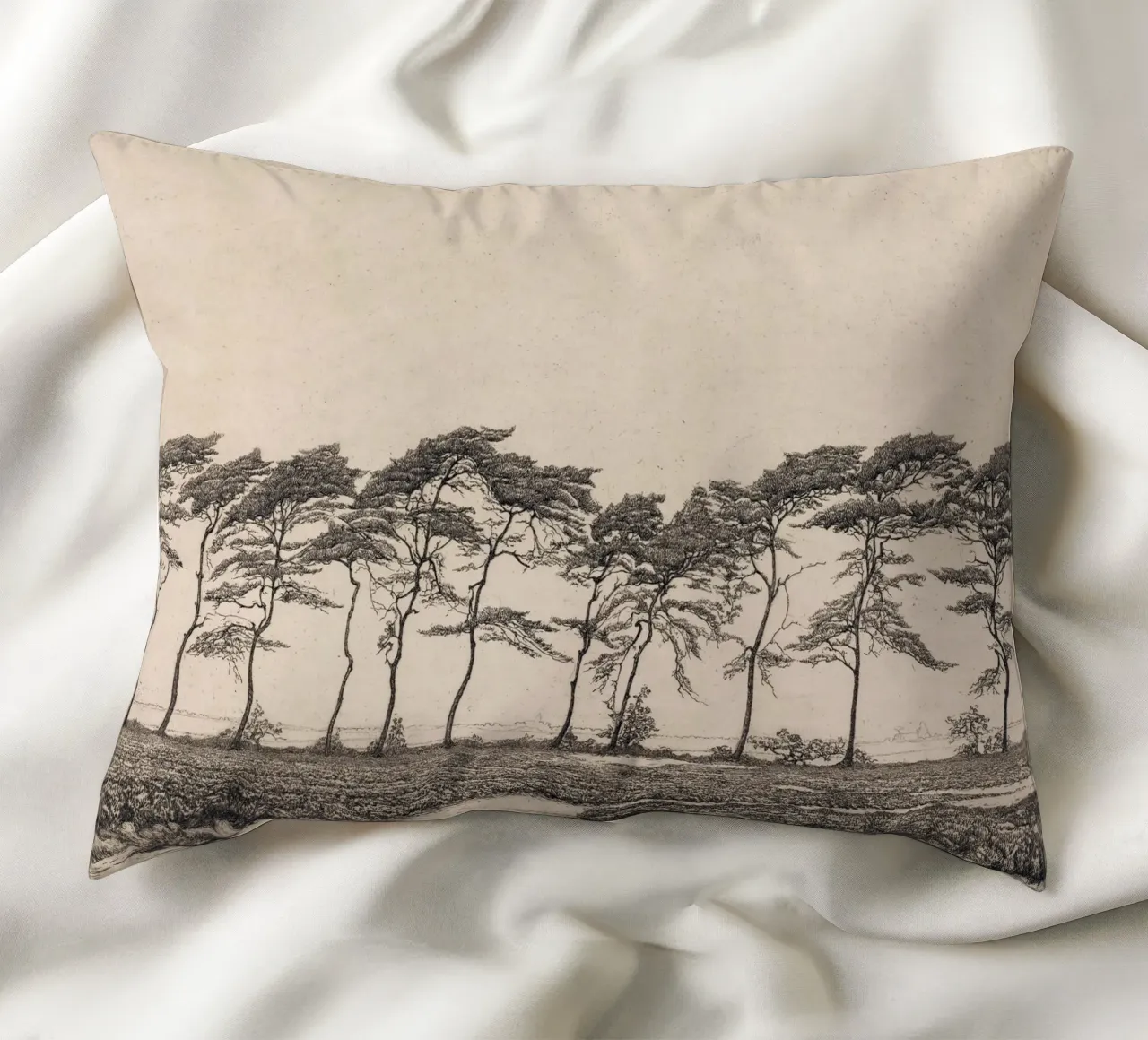 Pine Tree Landscape cuscino da apoloprints