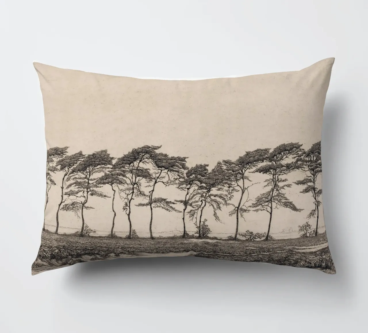 Pine Tree Landscape cuscino da apoloprints