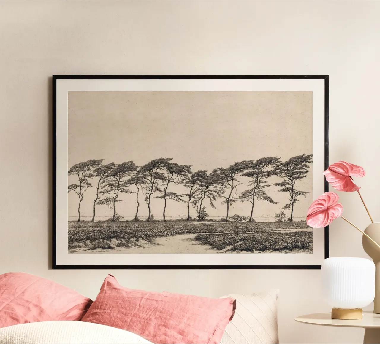 Paesaggio con pini poster da apoloprints