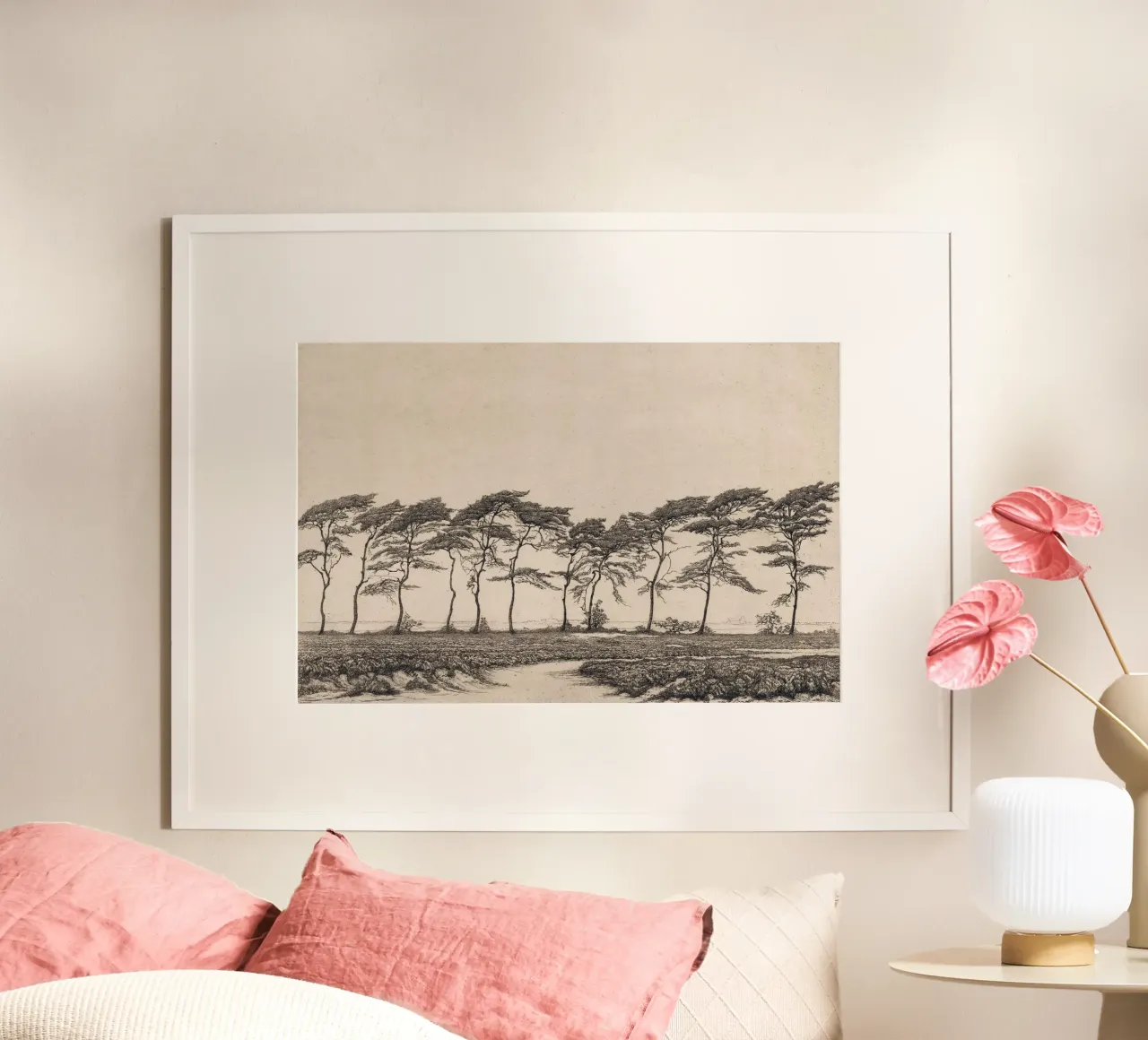 Paesaggio con pini poster da apoloprints