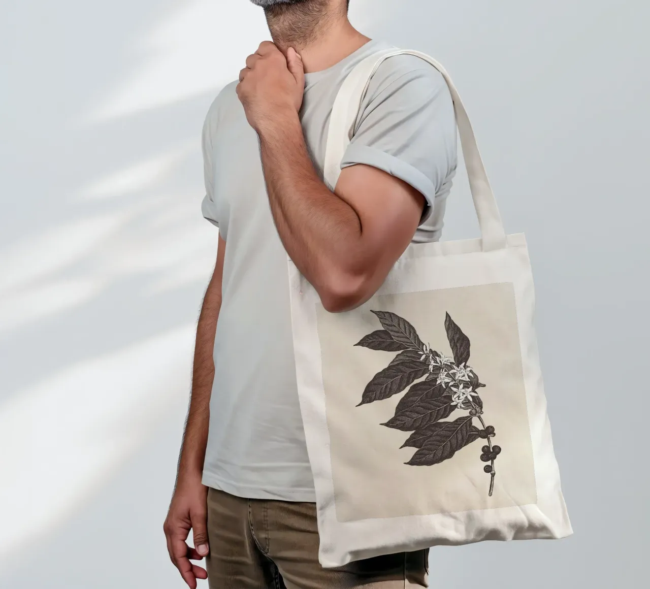 Coffee Branch Sketch no. 1 borsa in juta da apoloprints