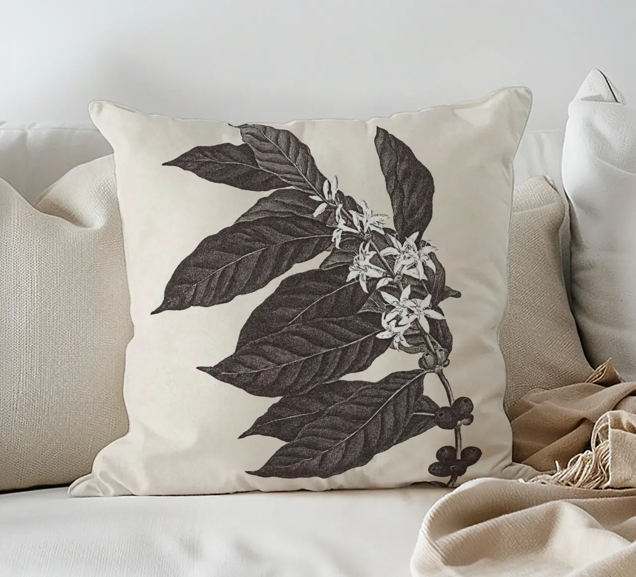 Coffee Branch Sketch no. 1 cuscino da apoloprints