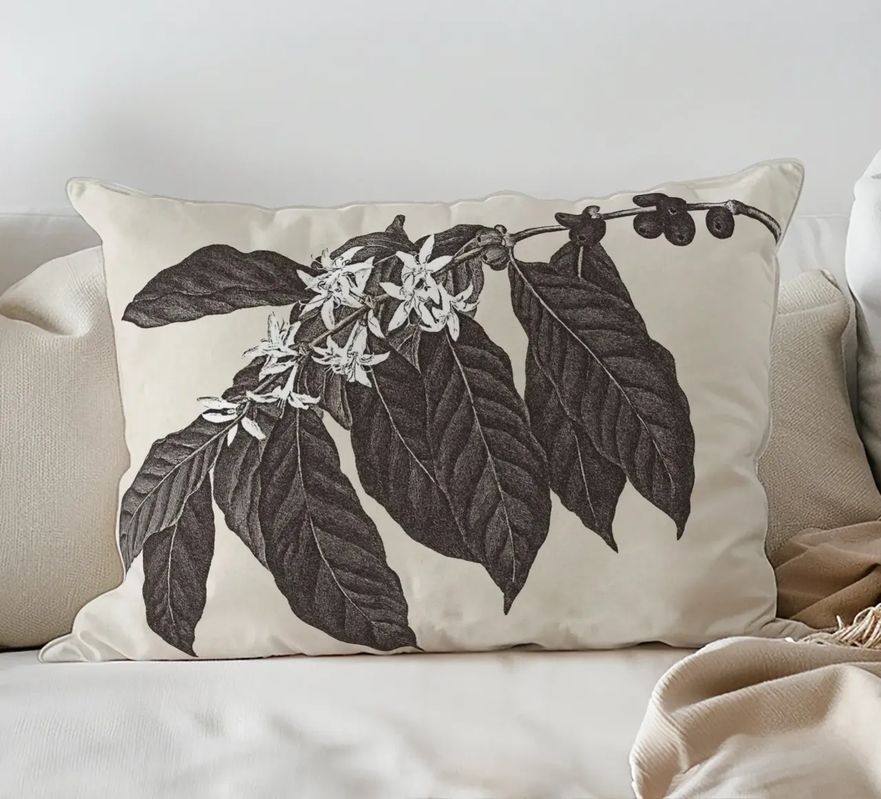 Coffee Branch Sketch no. 1 cuscino da apoloprints