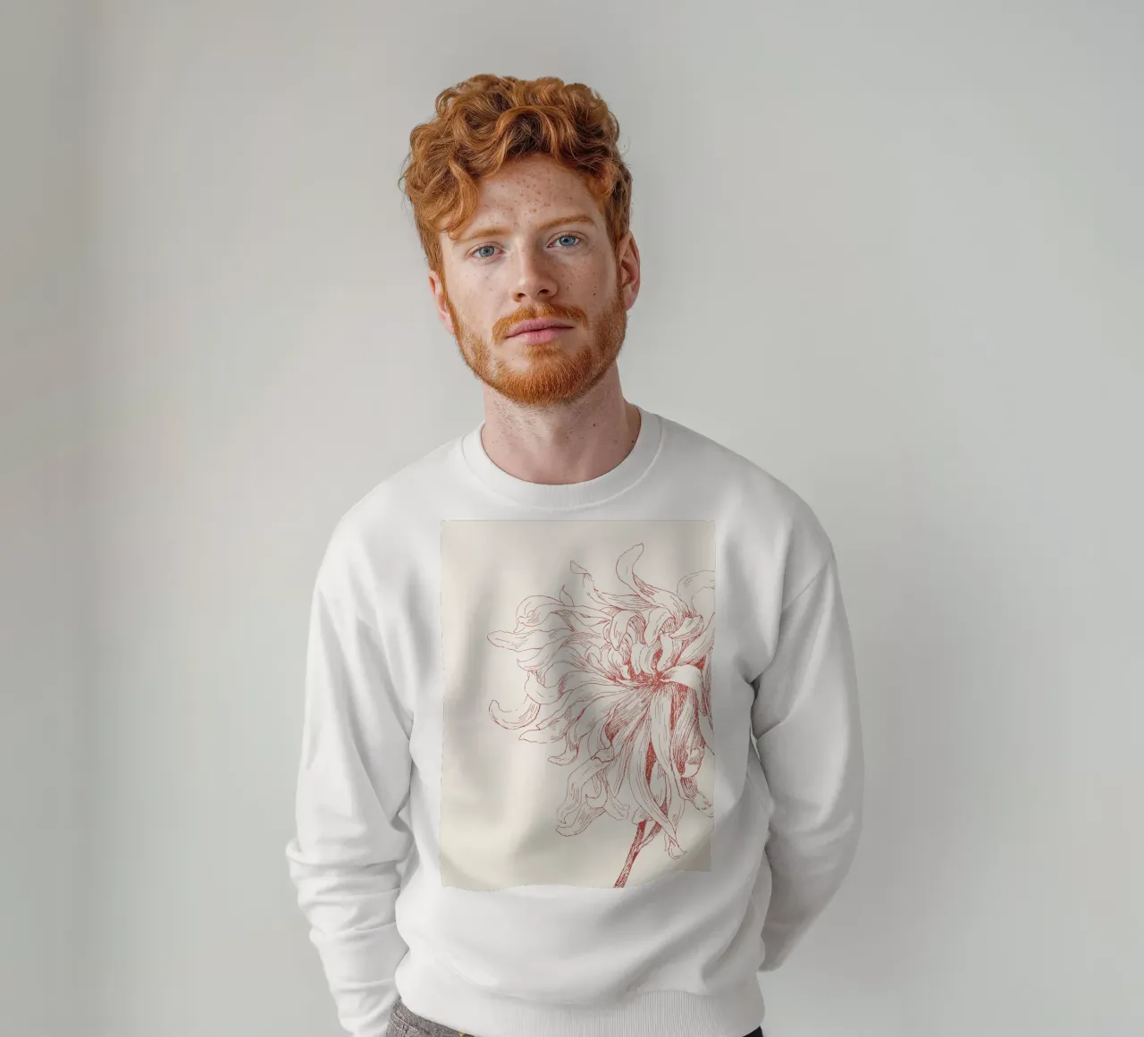 Dahlia Flower Sketch felpa da apoloprints