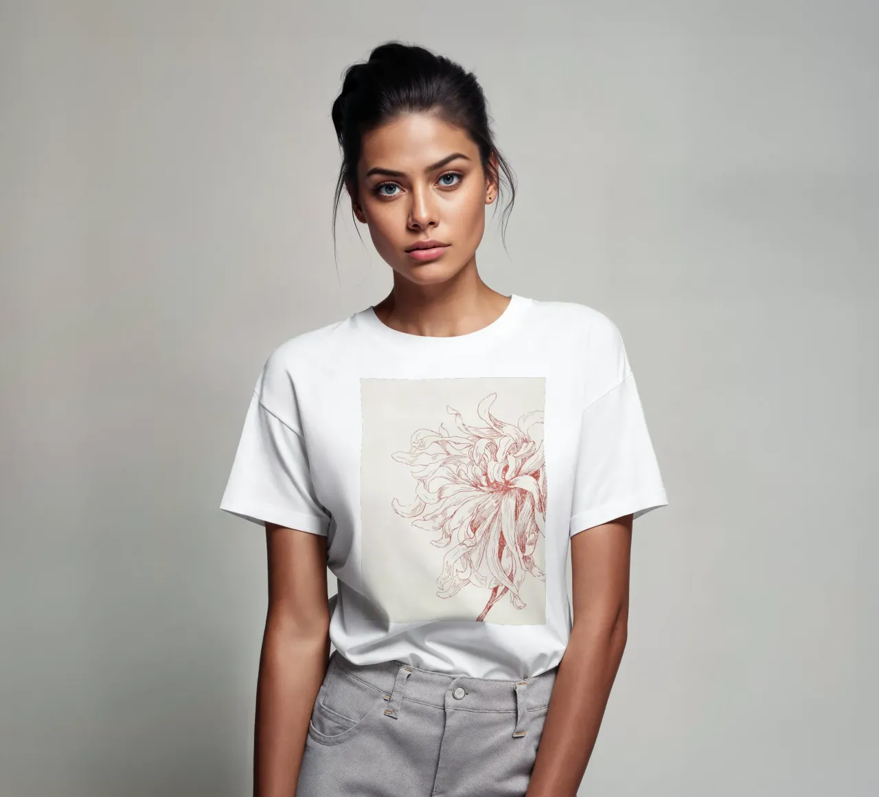 Dahlia Flower Sketch t-shirt da apoloprints