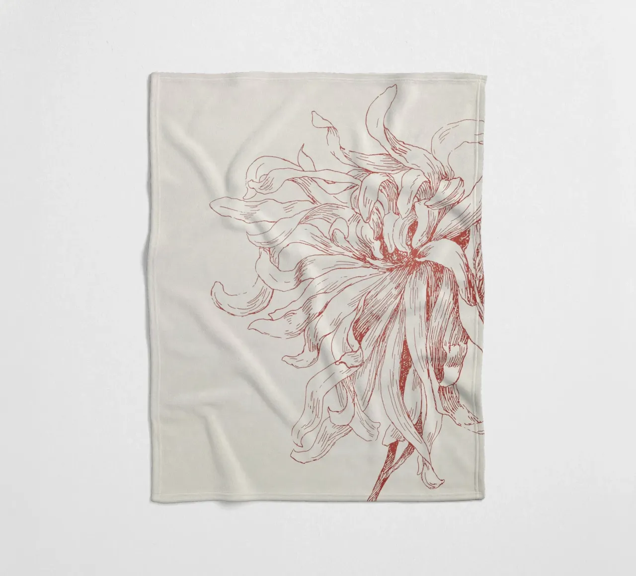 Dahlia Flower Sketch coperta in pile da apoloprints