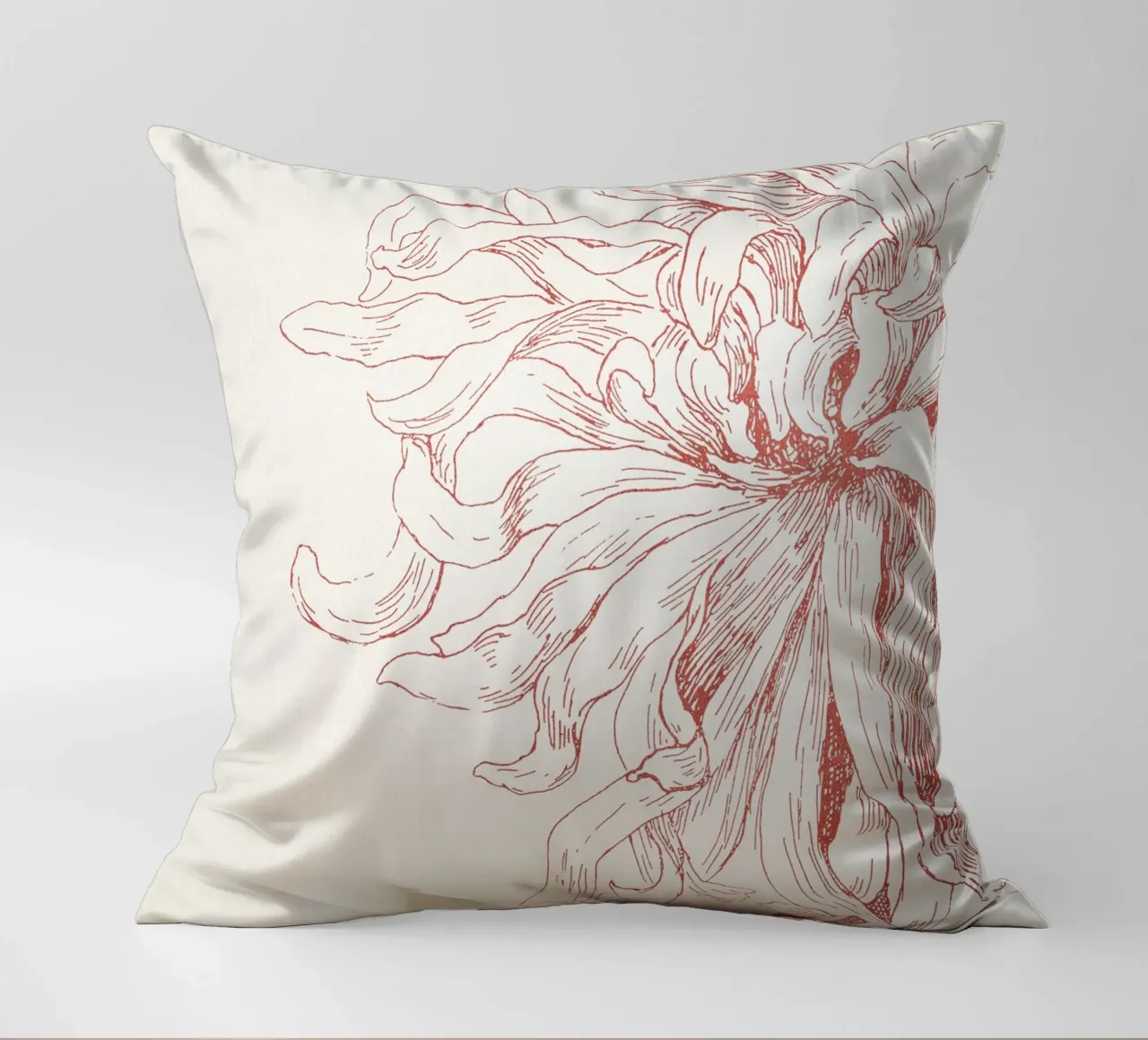 Dahlia Flower Sketch cuscino da apoloprints