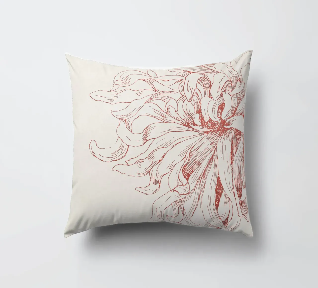 Dahlia Flower Sketch cuscino da apoloprints
