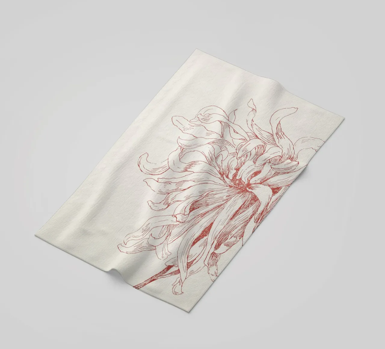 Dahlia Flower Sketch telo mare da apoloprints