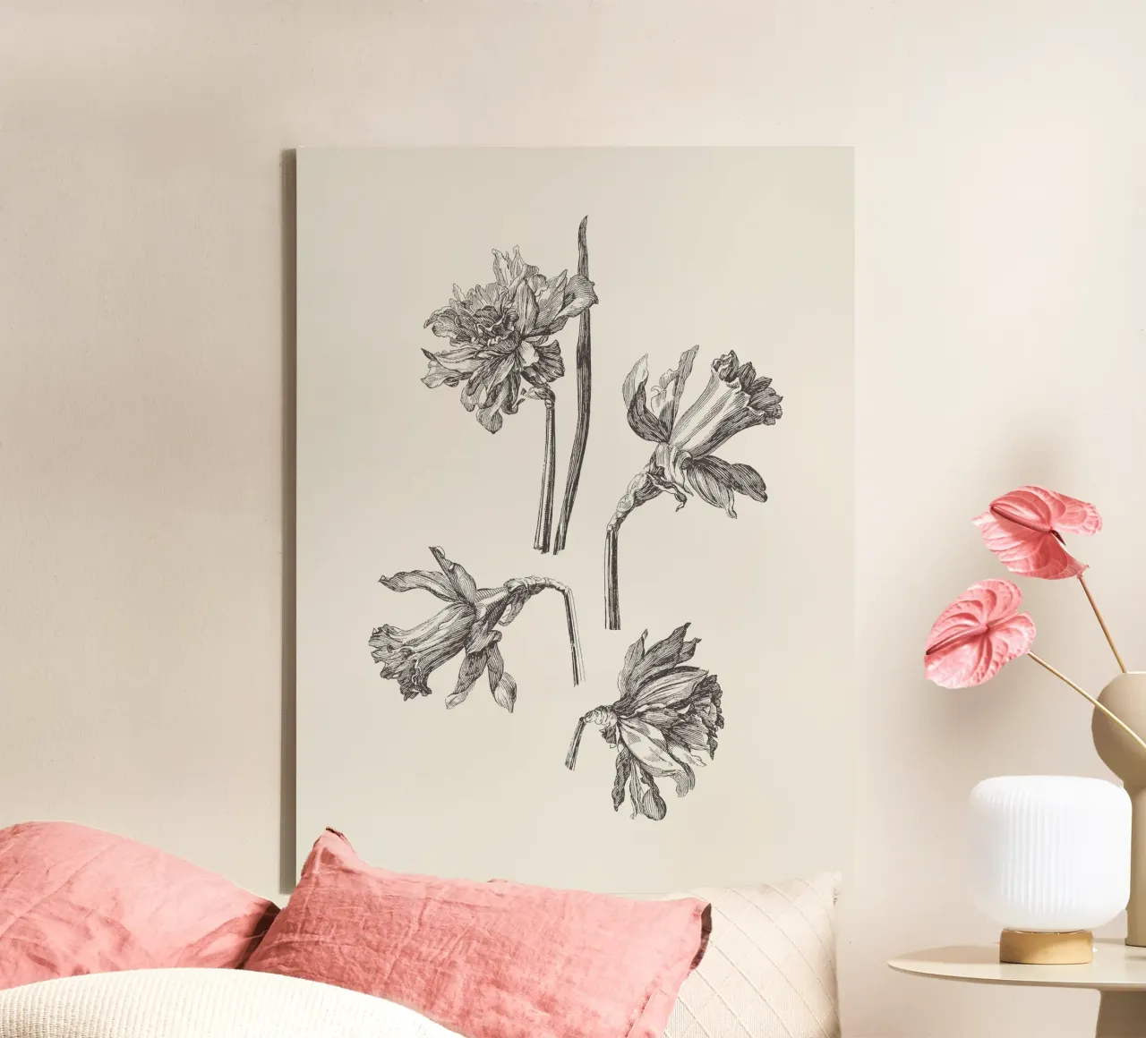 Daffodil Flower Sketch no. 1 tela da apoloprints