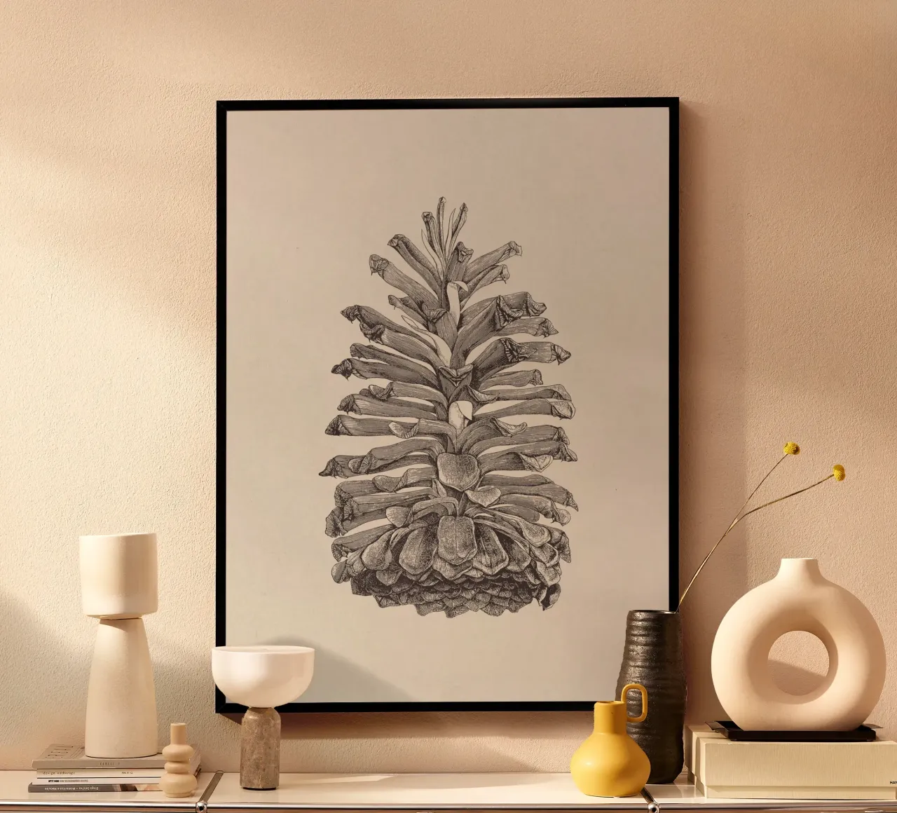 Pine Cone Sketch carta hahnemühle da apoloprints