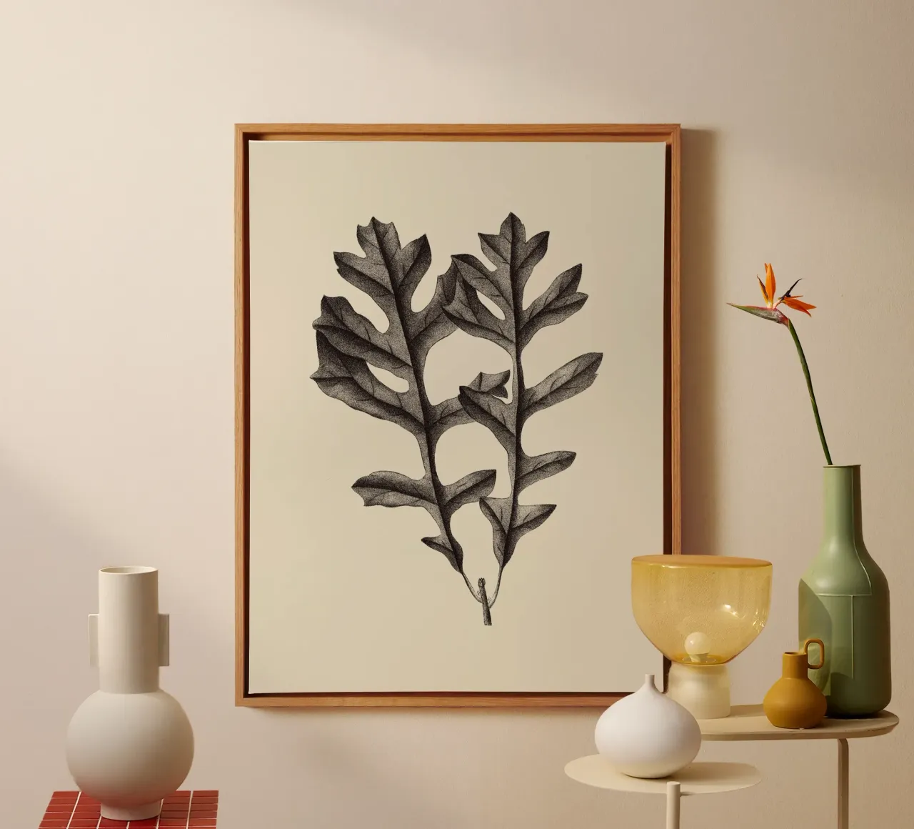 Oak Leaf no. 4 tela con Cornice a cassetta da apoloprints