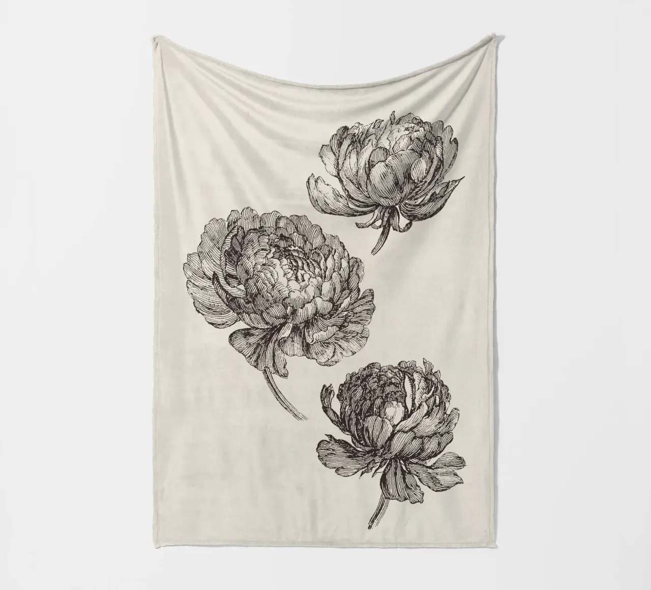 Peonies Sketch no. 2 coperta in pile da apoloprints