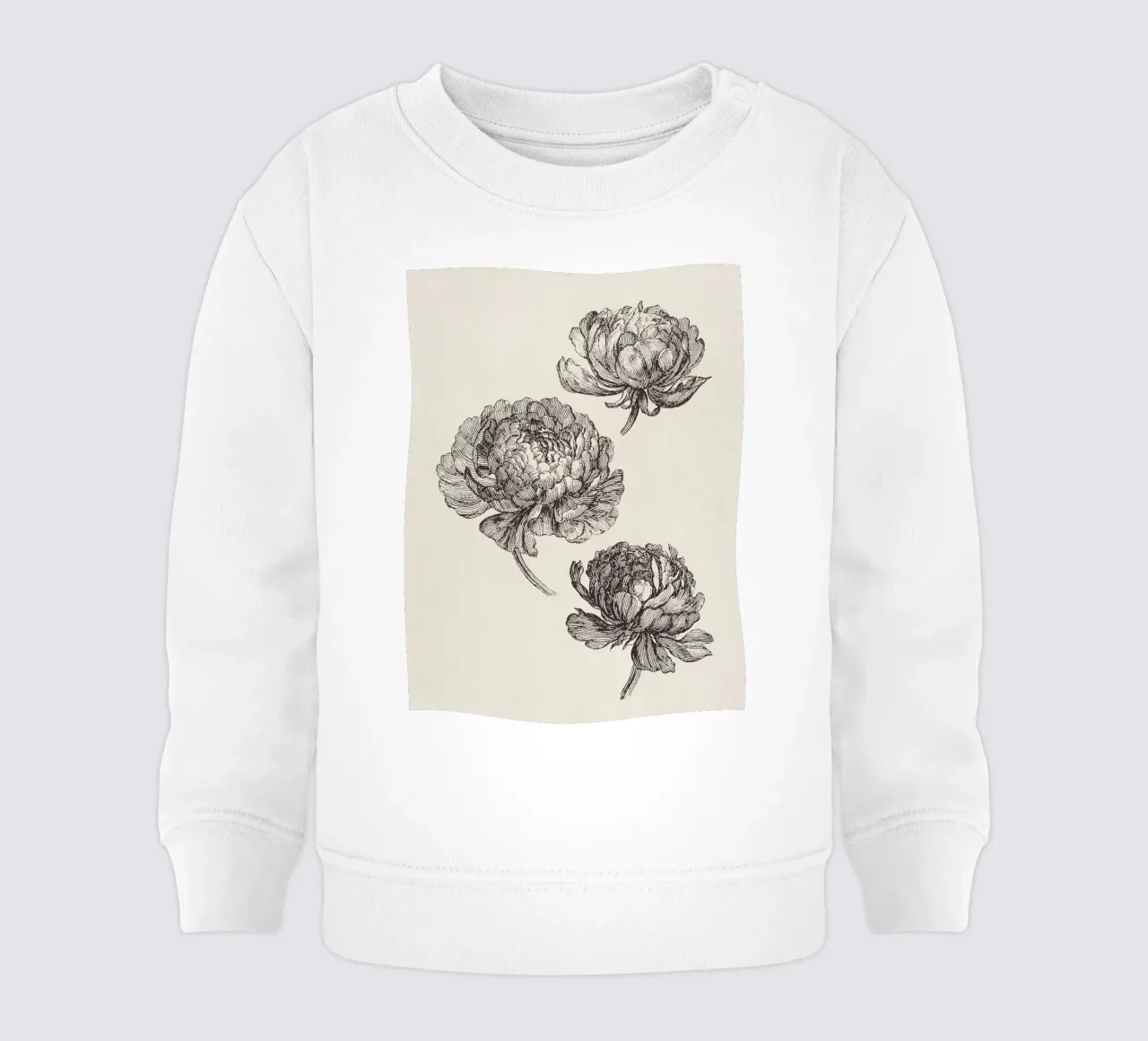 Peonies Sketch no. 2 felpa neonato da apoloprints