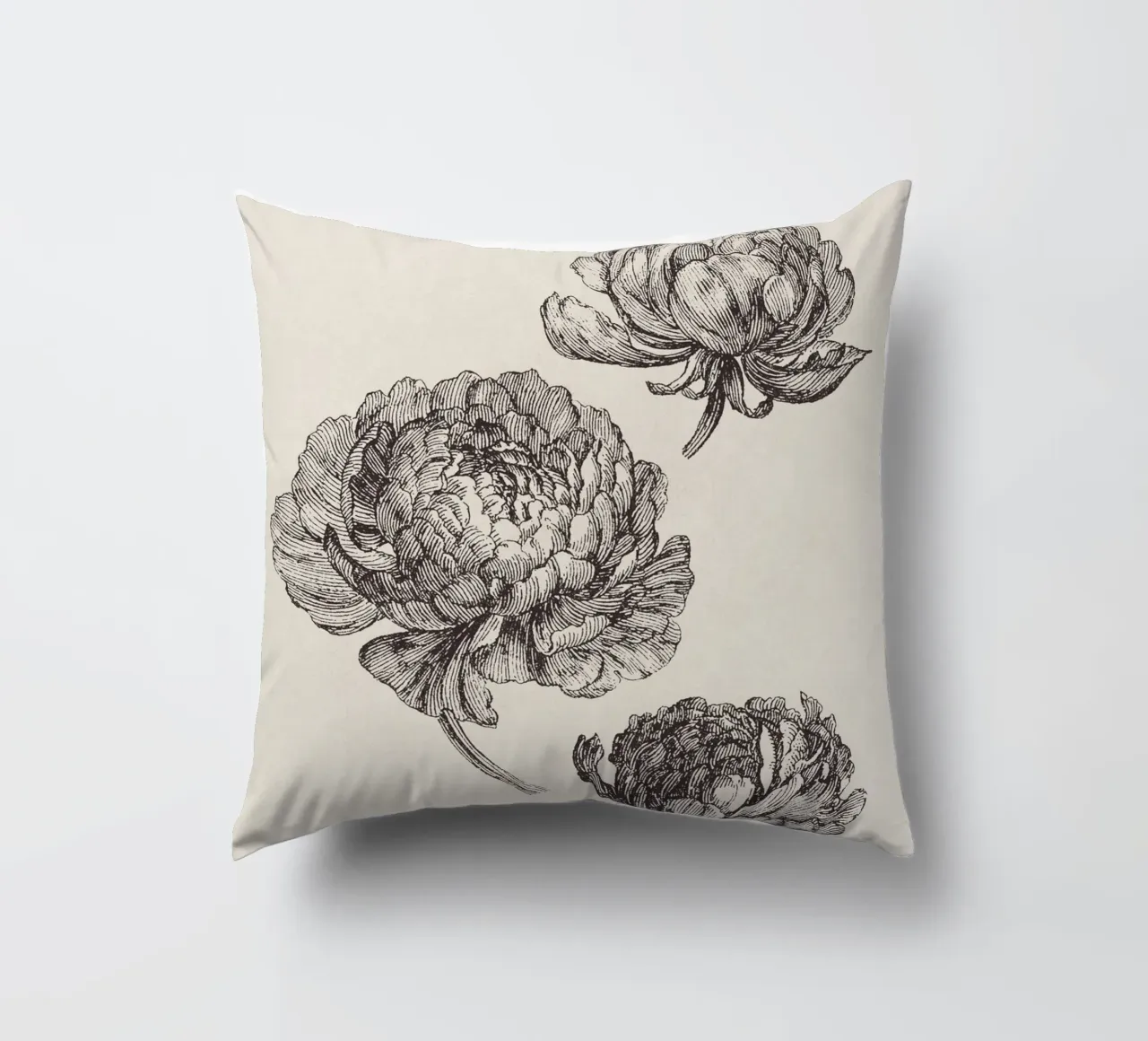 Peonies Sketch no. 2 cuscino da apoloprints