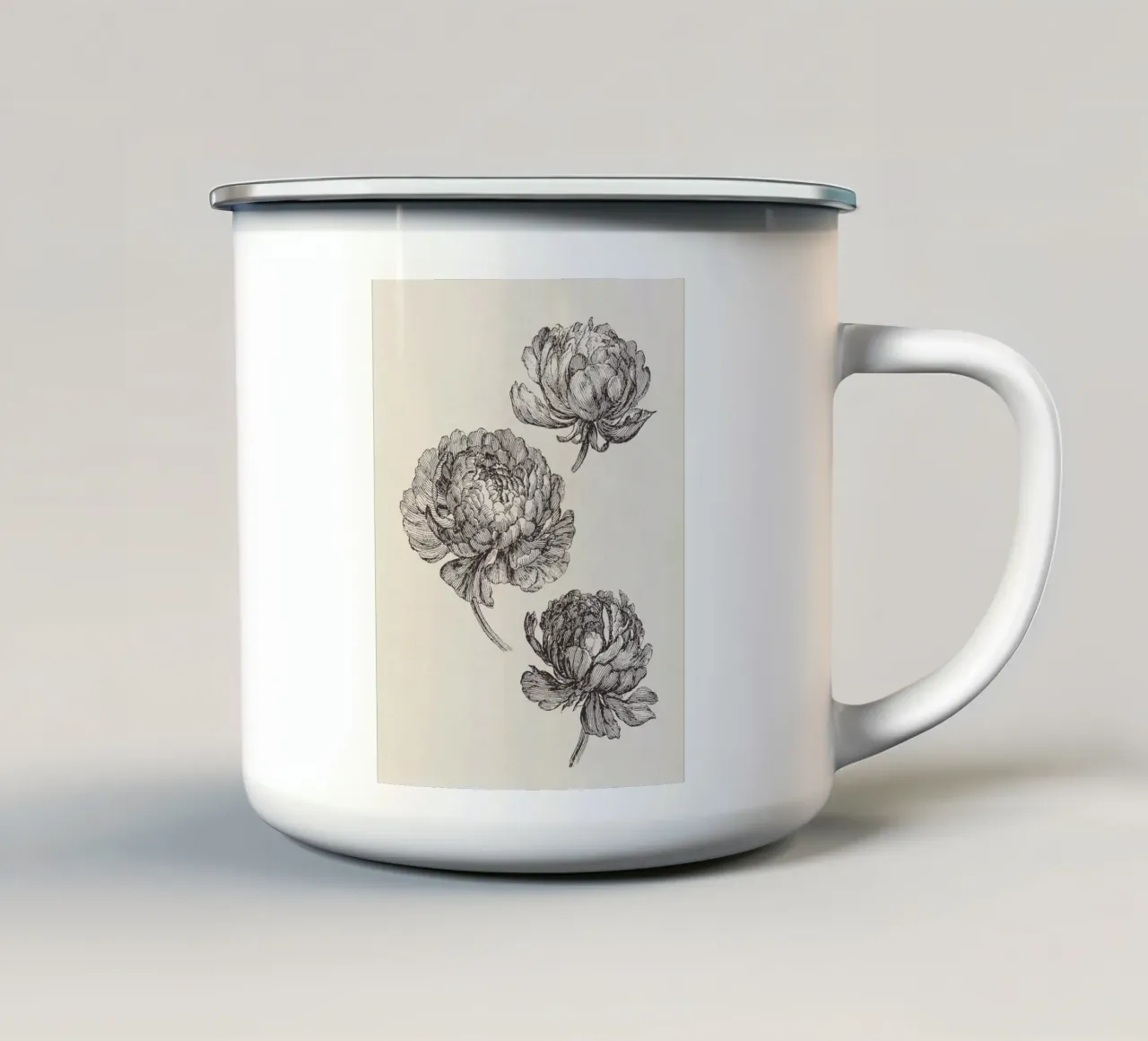 Peonies Sketch no. 2 tazza in smalto da apoloprints