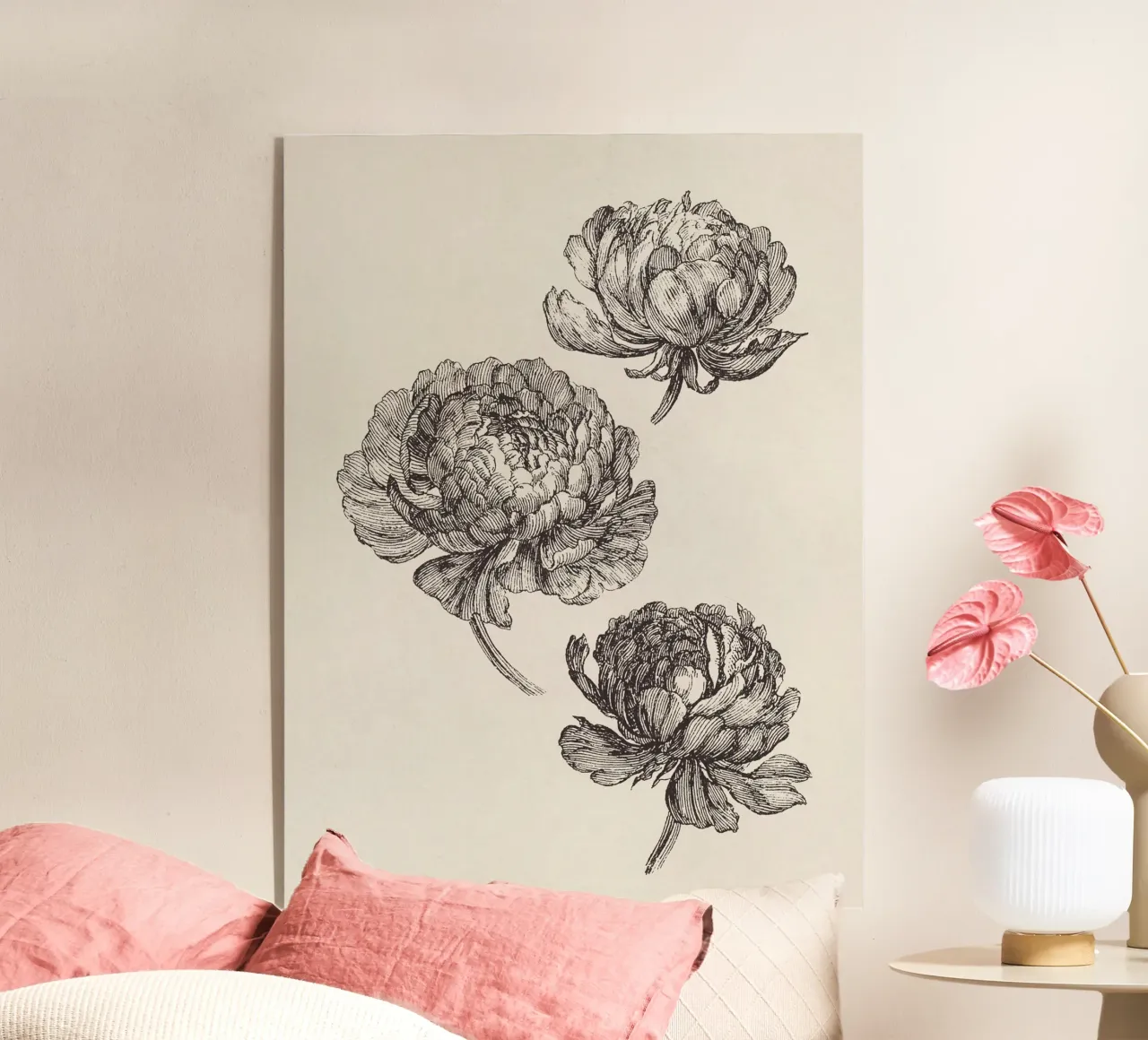 Peonies Sketch no. 2 plexiglass da apoloprints
