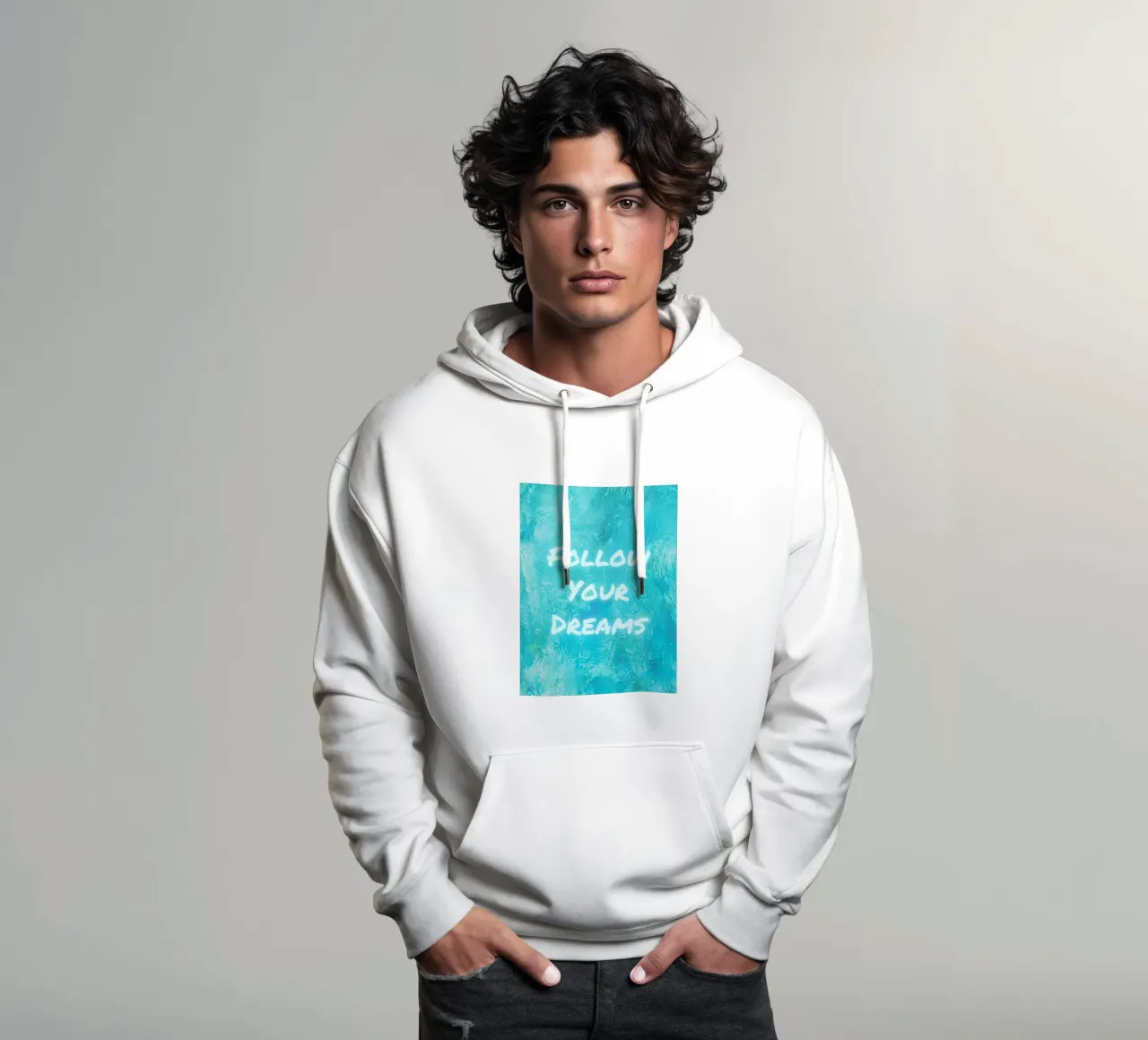 "Impresión abstracta con textura "Follow Your Dreams sudadera con capucha de FABOArt