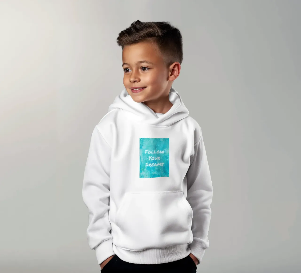"Impresión abstracta con textura "Follow Your Dreams sudadera con capucha para niño de FABOArt