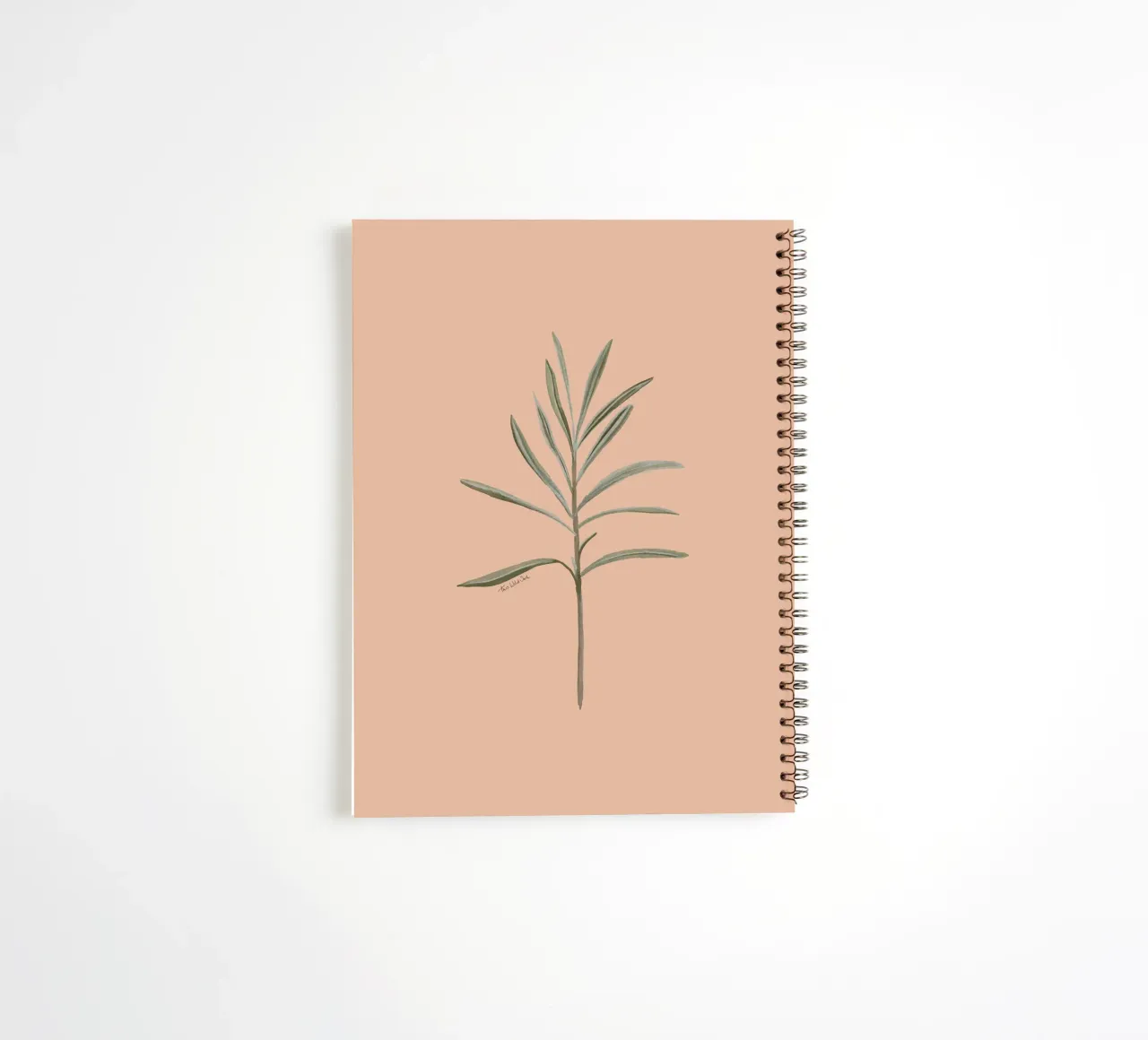 Foglie di erba rosmarino con sfondo color pesca diario ad anelli da This Wild Soul - Illustration