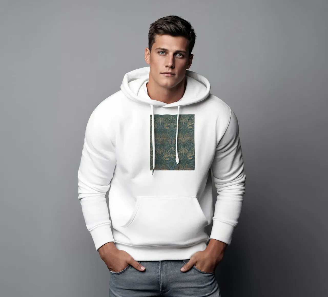 William Morris - Pavone e drago felpa con cappuccio da William Store