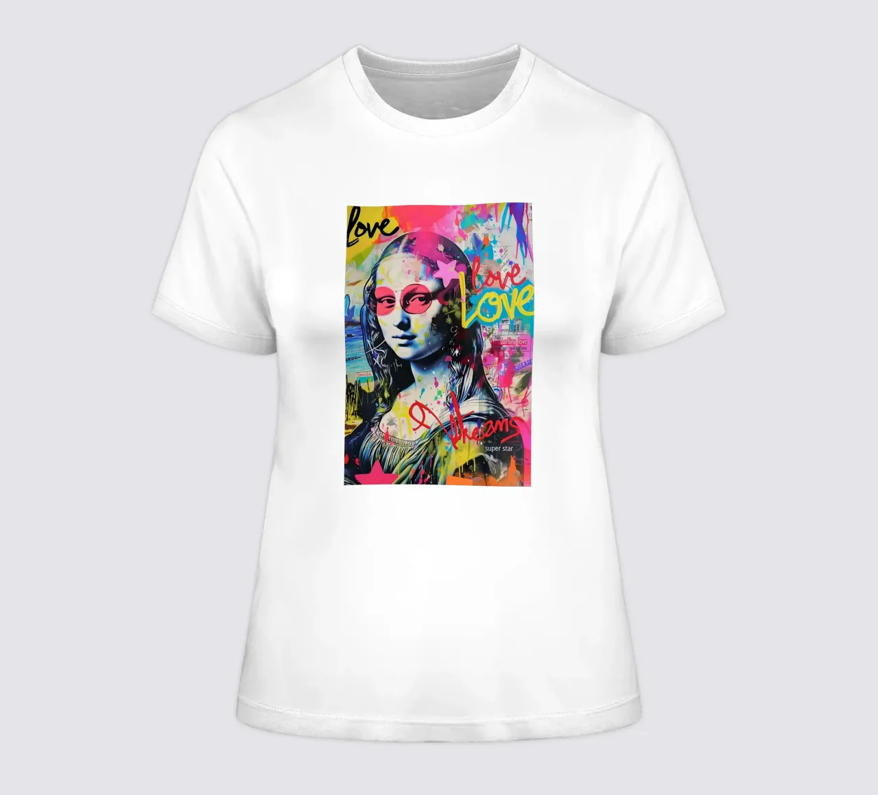 Mona Lisa Superstar women's fitted t-shirt by Carinaprint