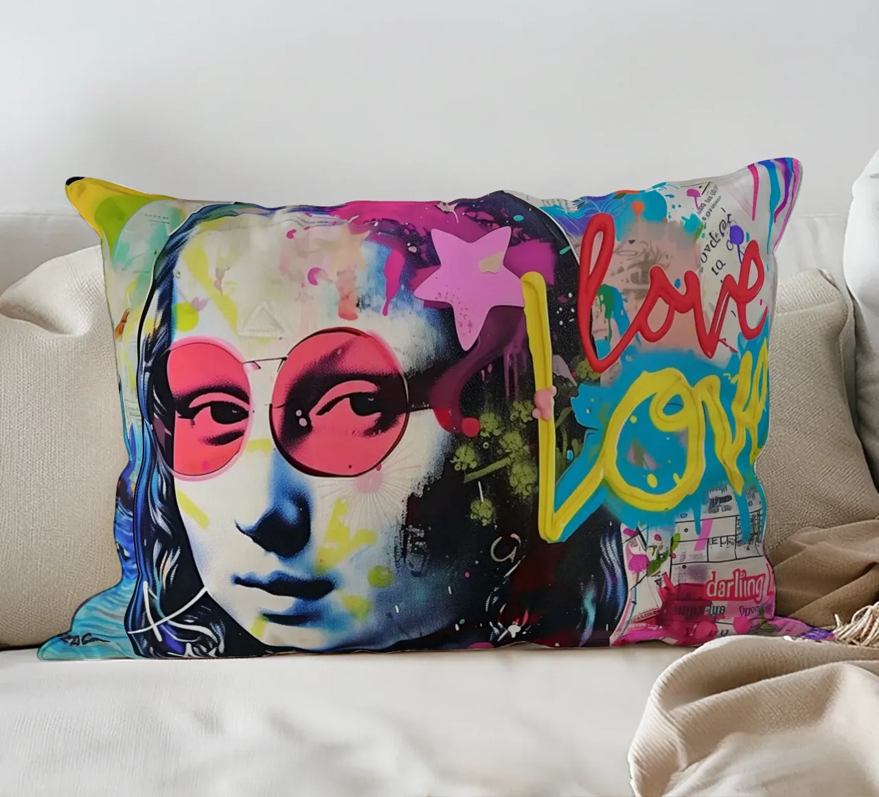 Mona Lisa Superstar cuscino da Carinaprint