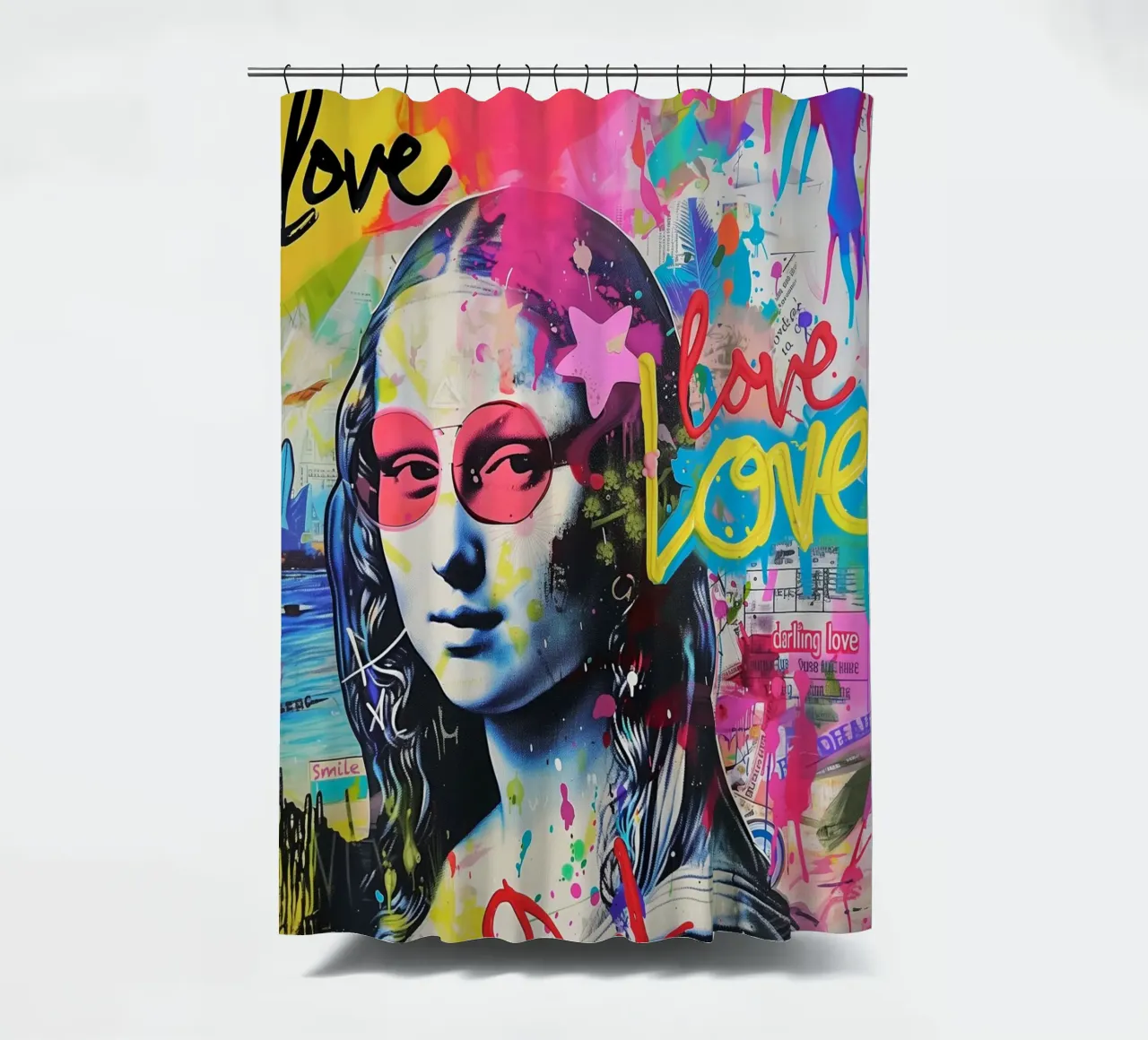 Mona Lisa Superstar tenda da doccia da Carinaprint