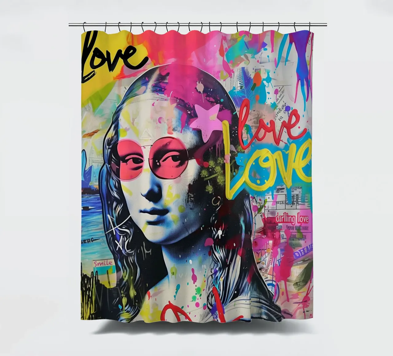 Mona Lisa Superstar tenda da doccia da Carinaprint