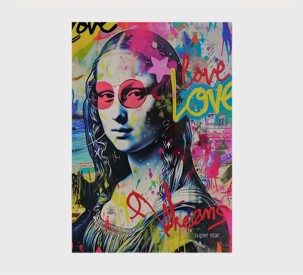 Mona Lisa Superstar notebook by Carinaprint