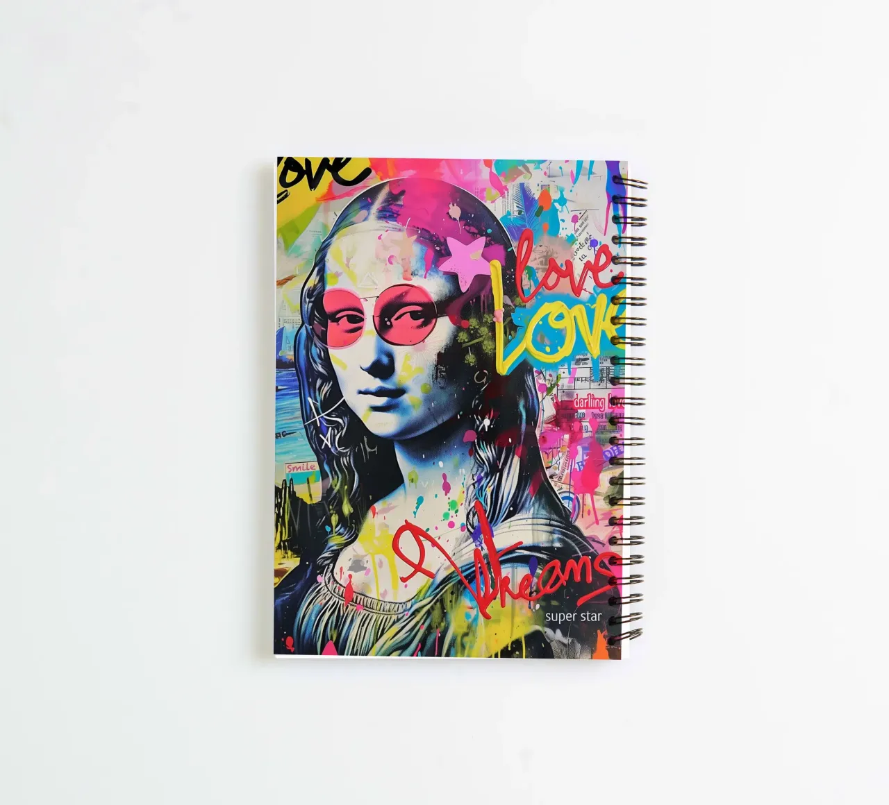 Mona Lisa Superstar spiral notebook by Carinaprint