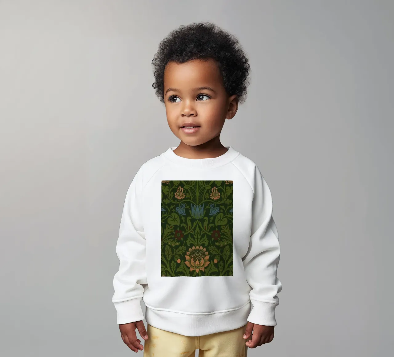 William Morris - Violet and Columbine, Detail baby sweatshirt by William Store