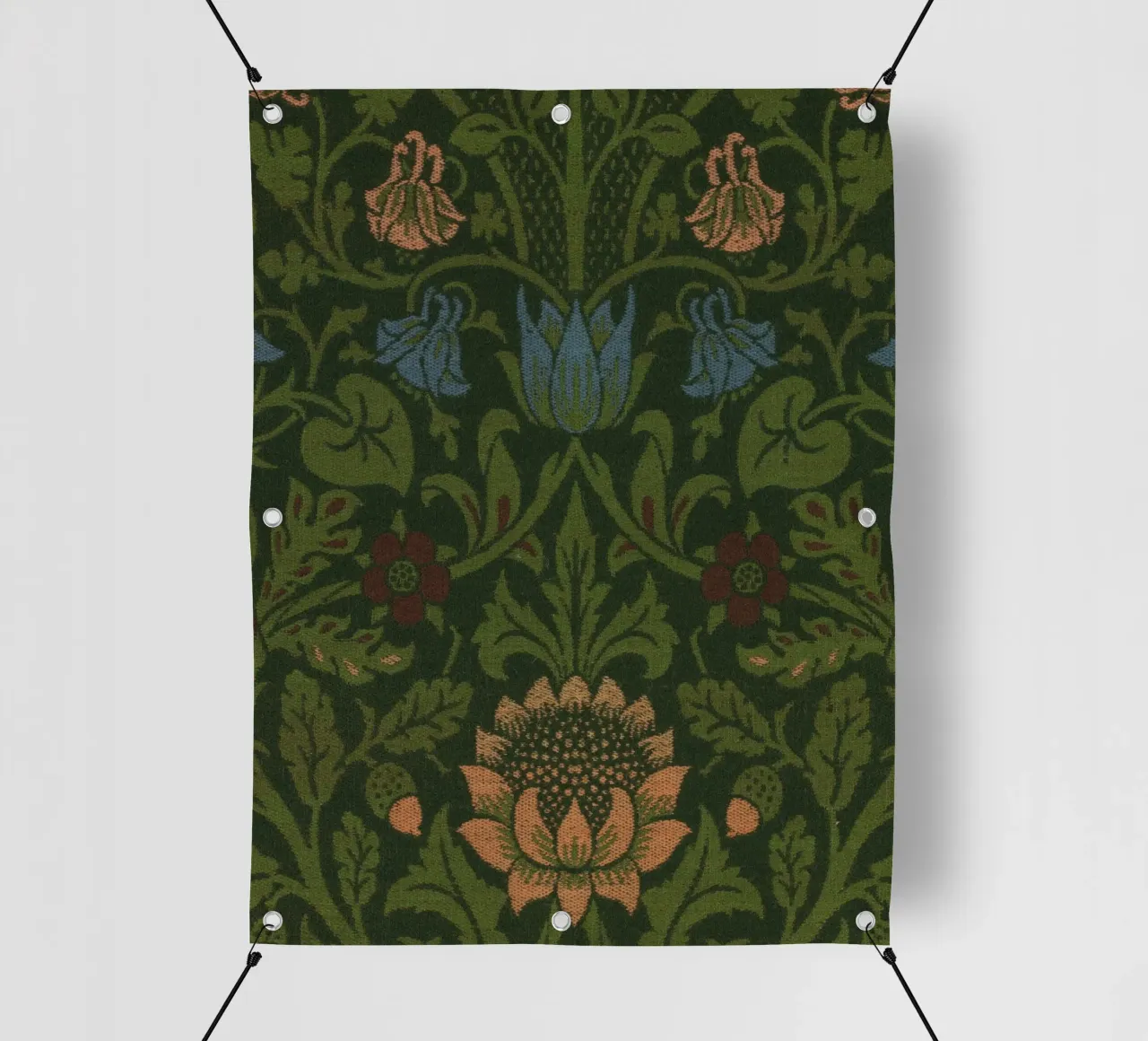 William Morris - Violetta e aquilegia, dettaglio telo in pvc da William Store