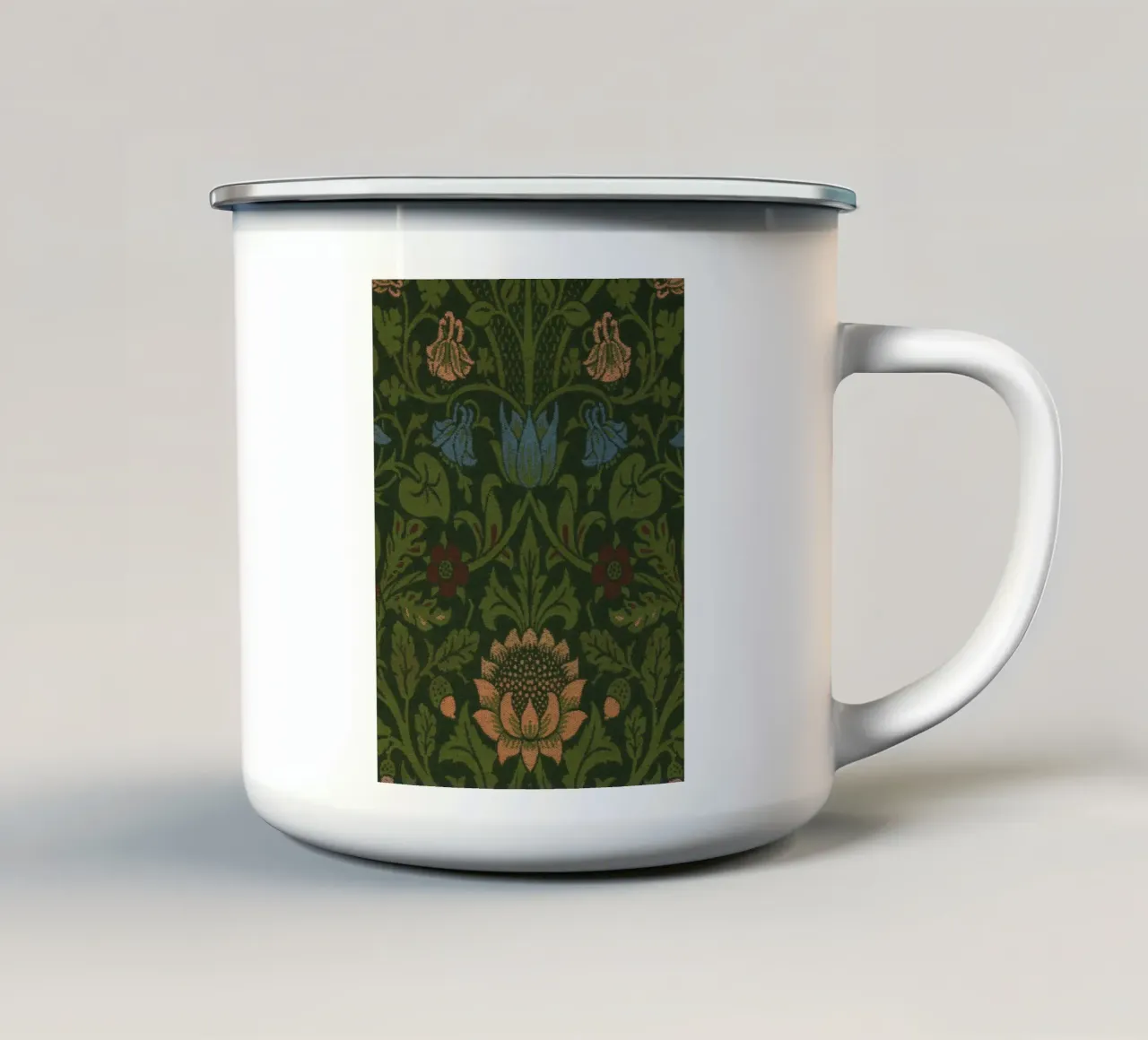 William Morris - Violetta e aquilegia, dettaglio tazza in smalto da William Store
