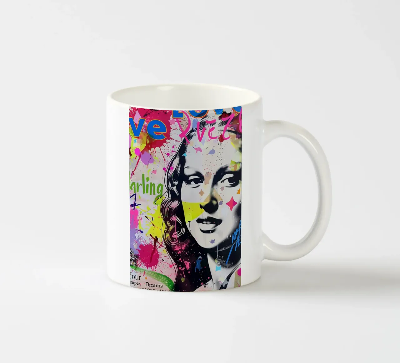 Mona Lisa pop-art Keramik Tasse von Carinaprint