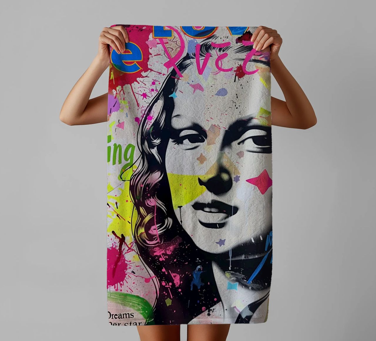 Mona Lisa pop-art towel by Carinaprint