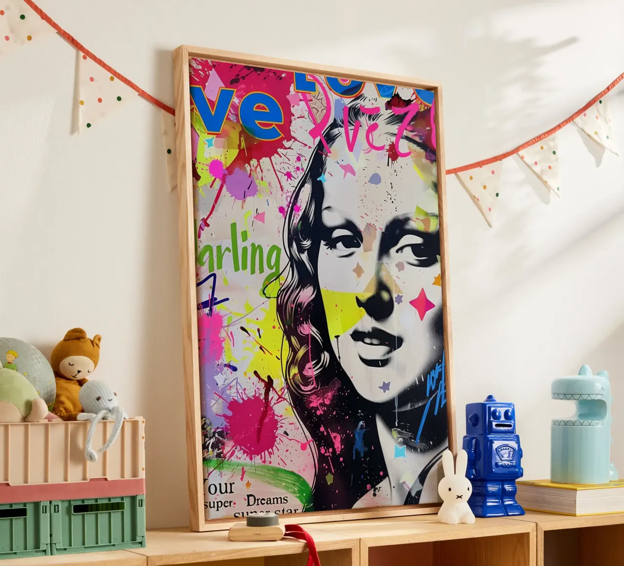 Monna Lisa pop-art tela con Cornice a cassetta da Carinaprint