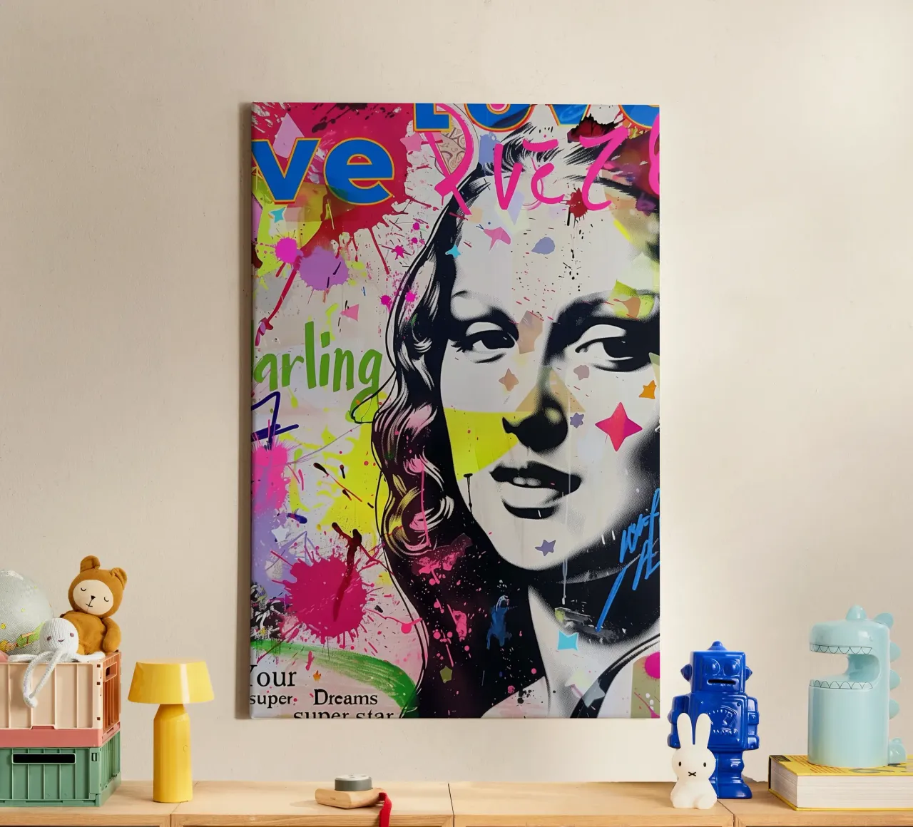 Monna Lisa pop-art tela con Cornice a cassetta da Carinaprint