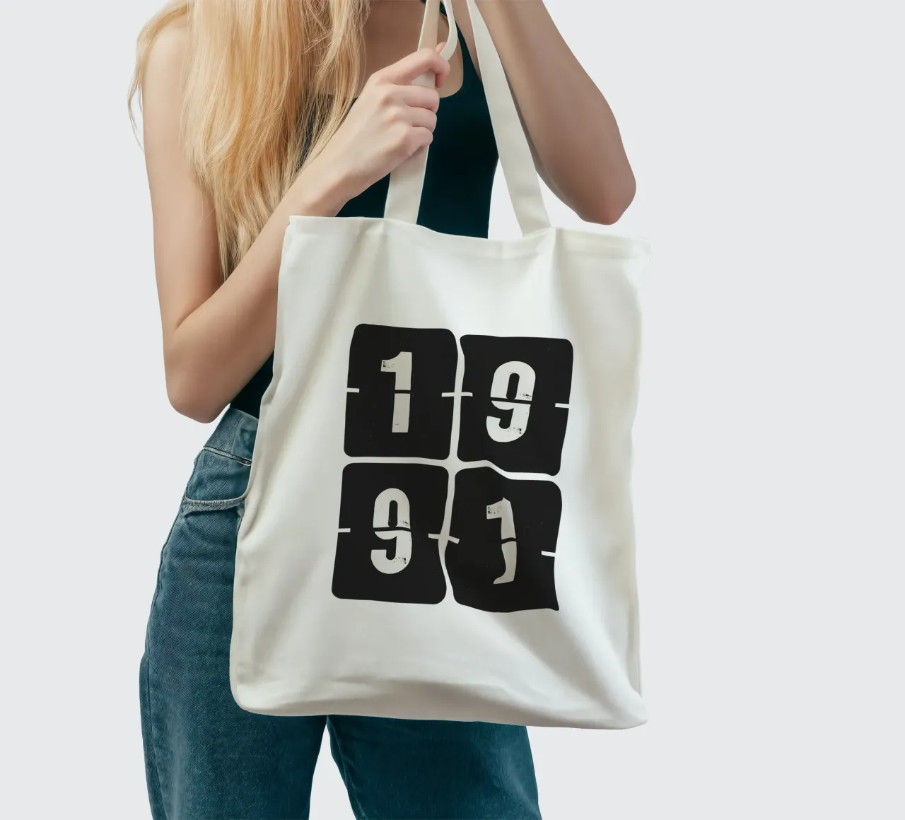 1991 Year tote bag by Vintagrafica
