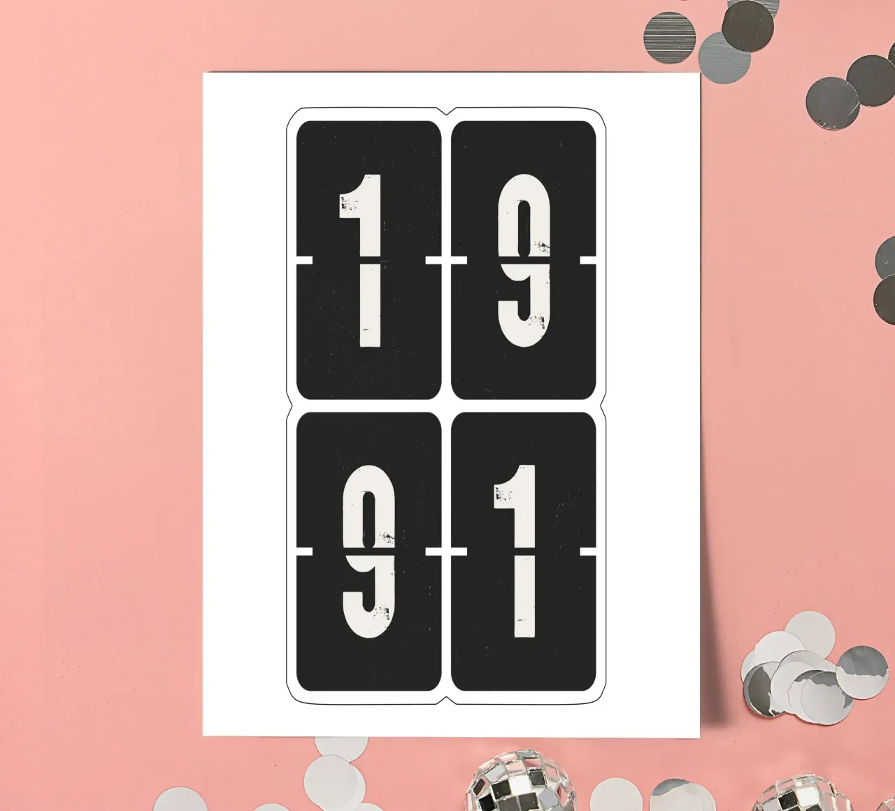 1991 Year sticker sheet by Vintagrafica