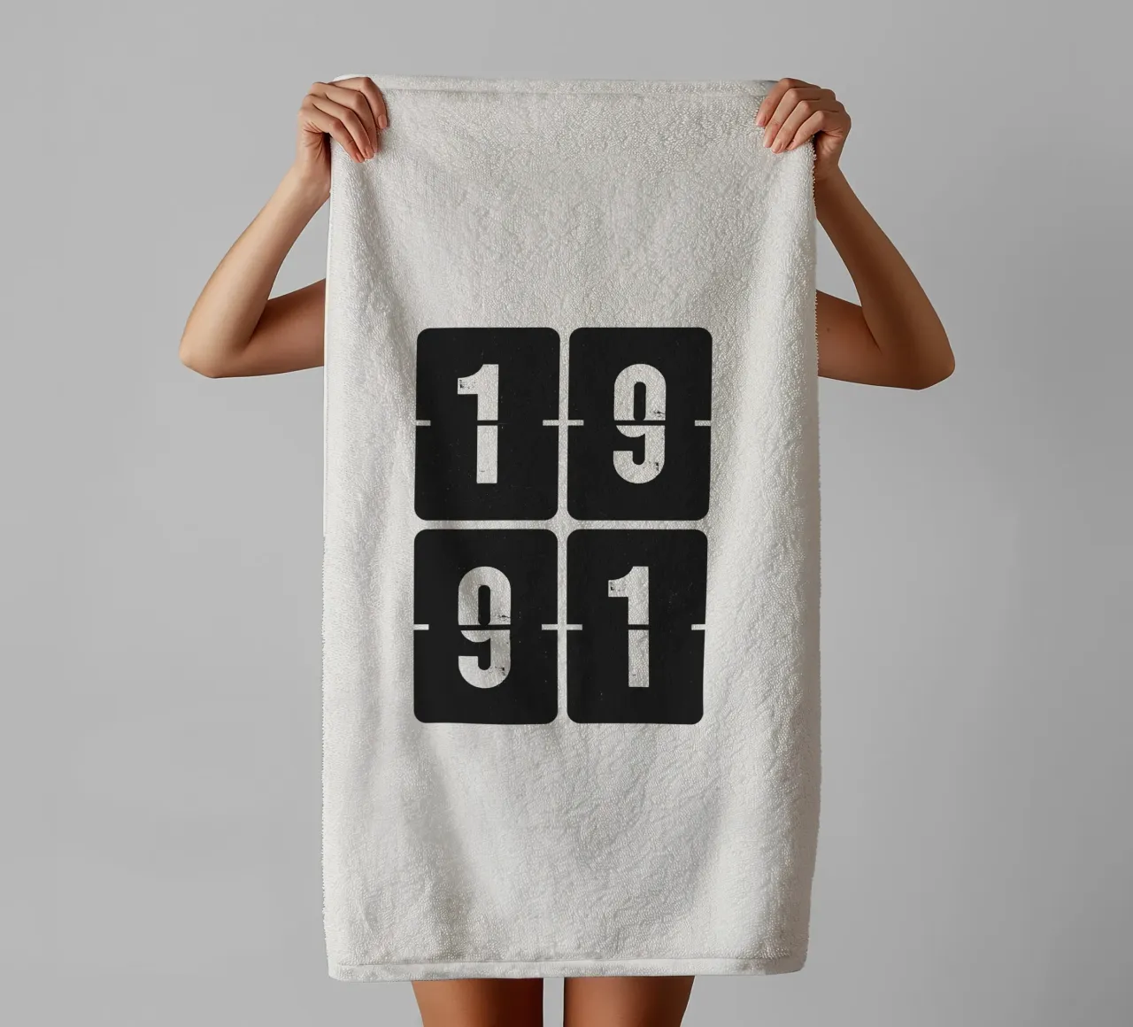 1991 Jaar badhanddoek van Vintagrafica