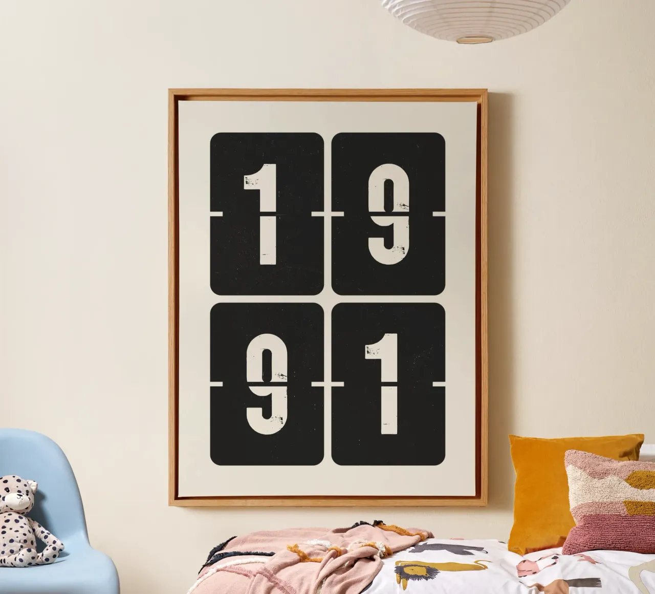 1991 Jaar canvas van Vintagrafica