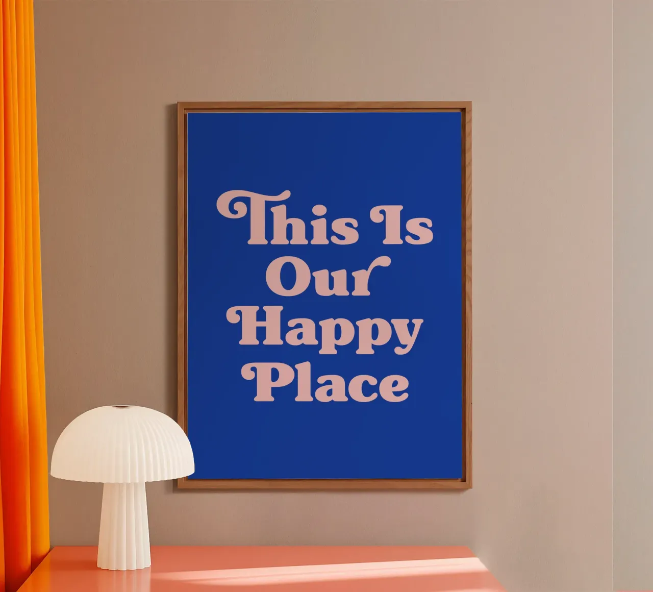This Is Our Happy Place Zitat (Blauton) Alu-Dibond von Paigaam Studio