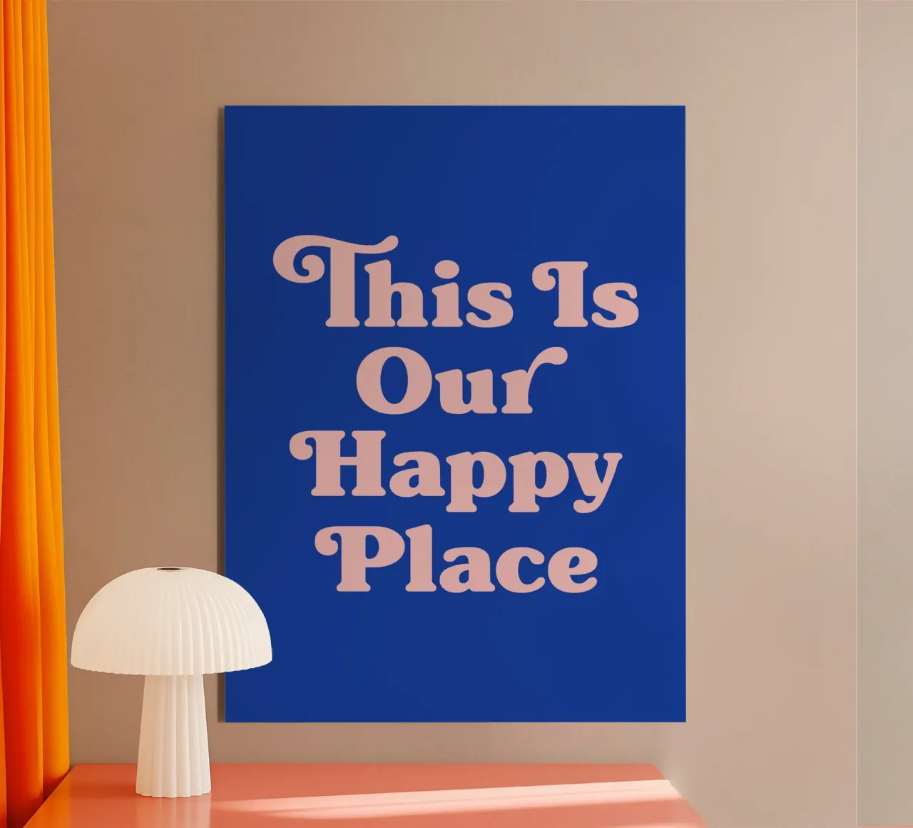 This Is Our Happy Place Zitat (Blauton) Alu-Dibond von Paigaam Studio