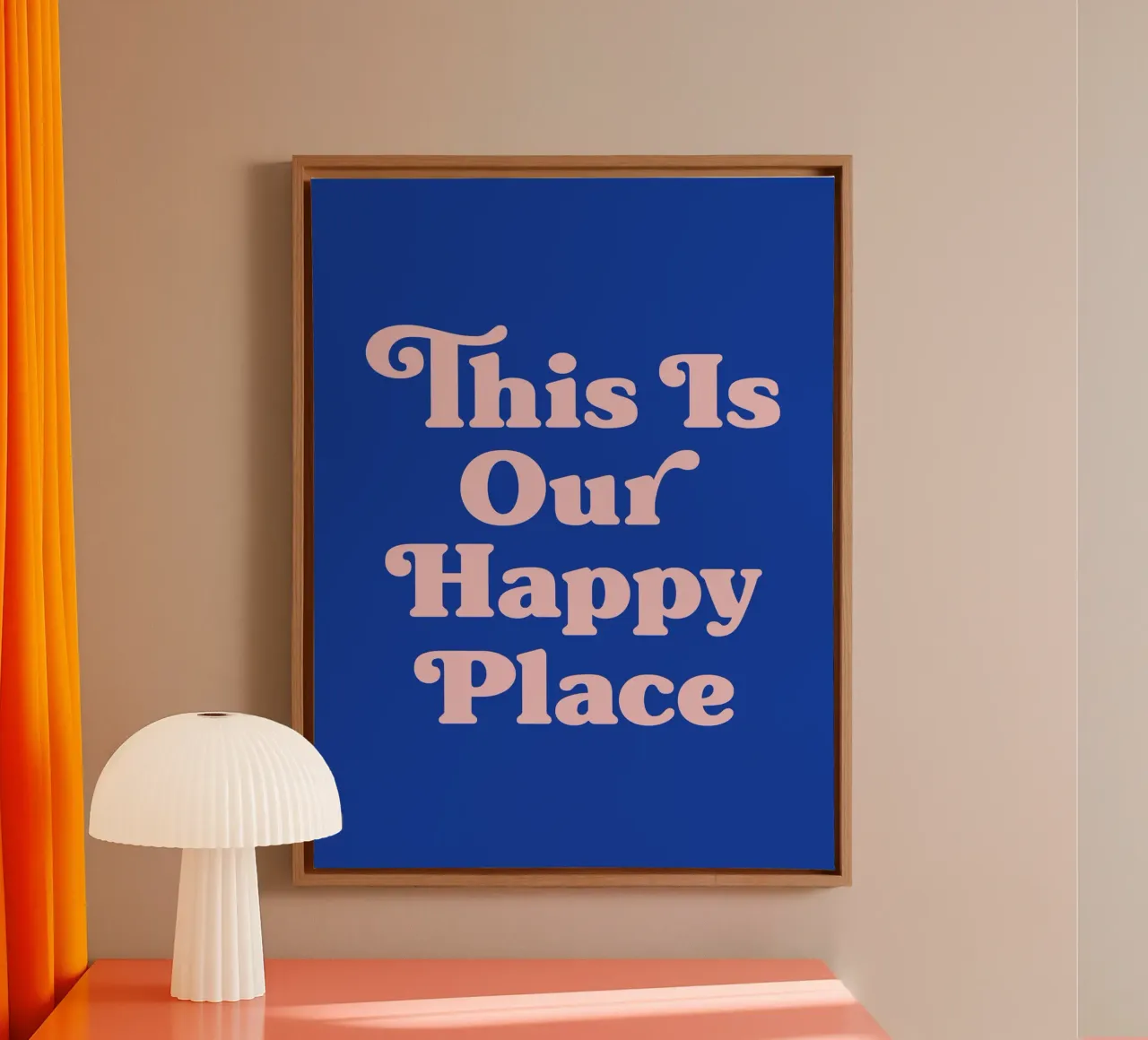 This Is Our Happy Place Zitat (Blauton) Leinwand von Paigaam Studio