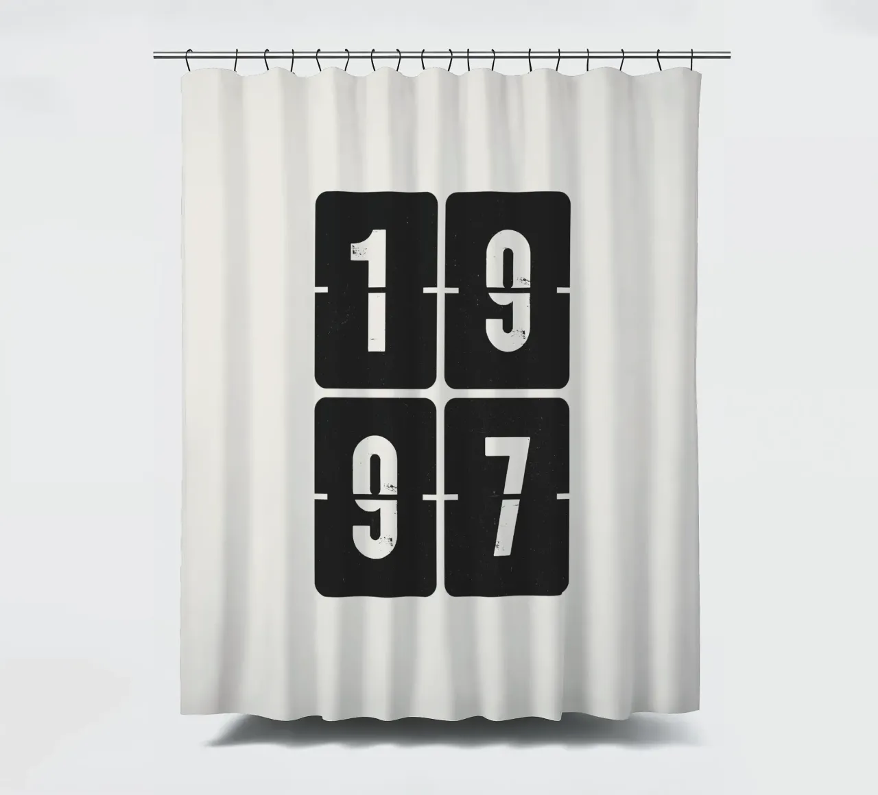 1997 Year shower curtain by Vintagrafica