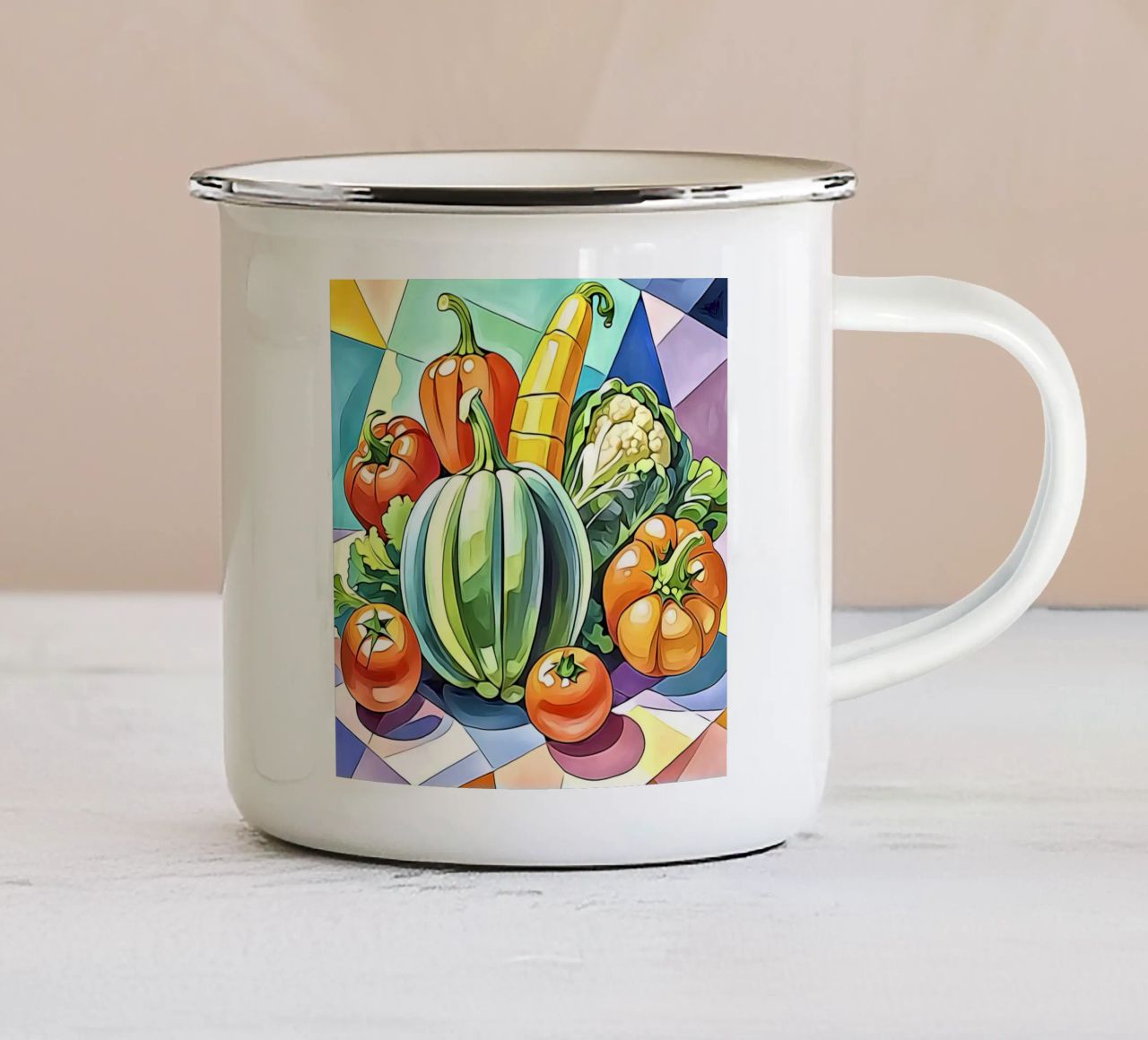 Verdure in pastello #1 tazza in smalto da ZAMART
